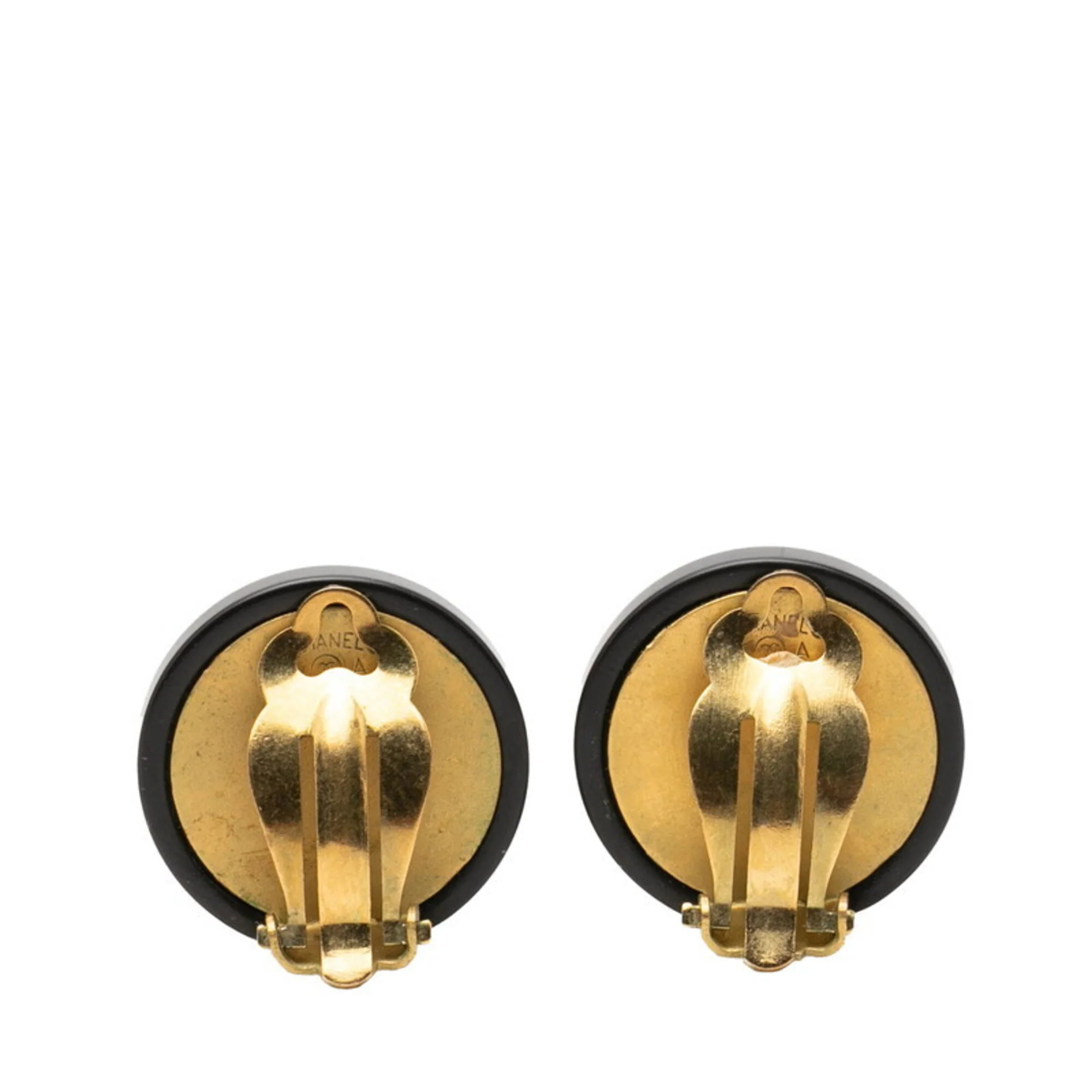 Clip-On Earrings Gold and Plastic - Image 2