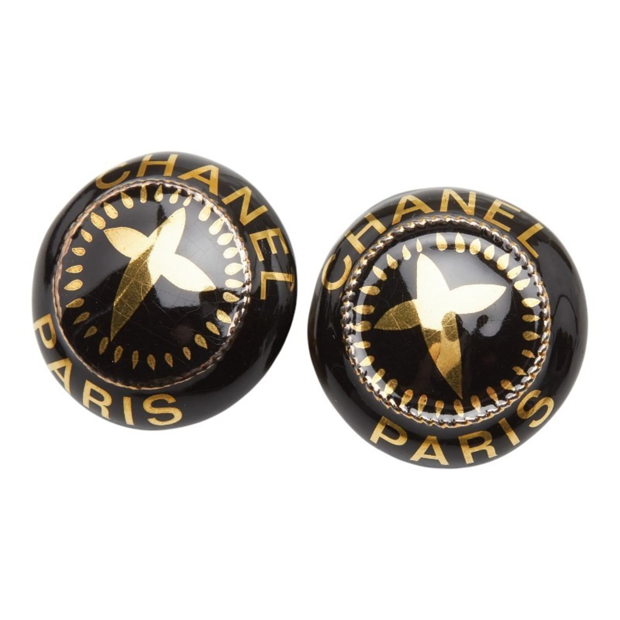 Clip-On Earrings Gold and Plastic