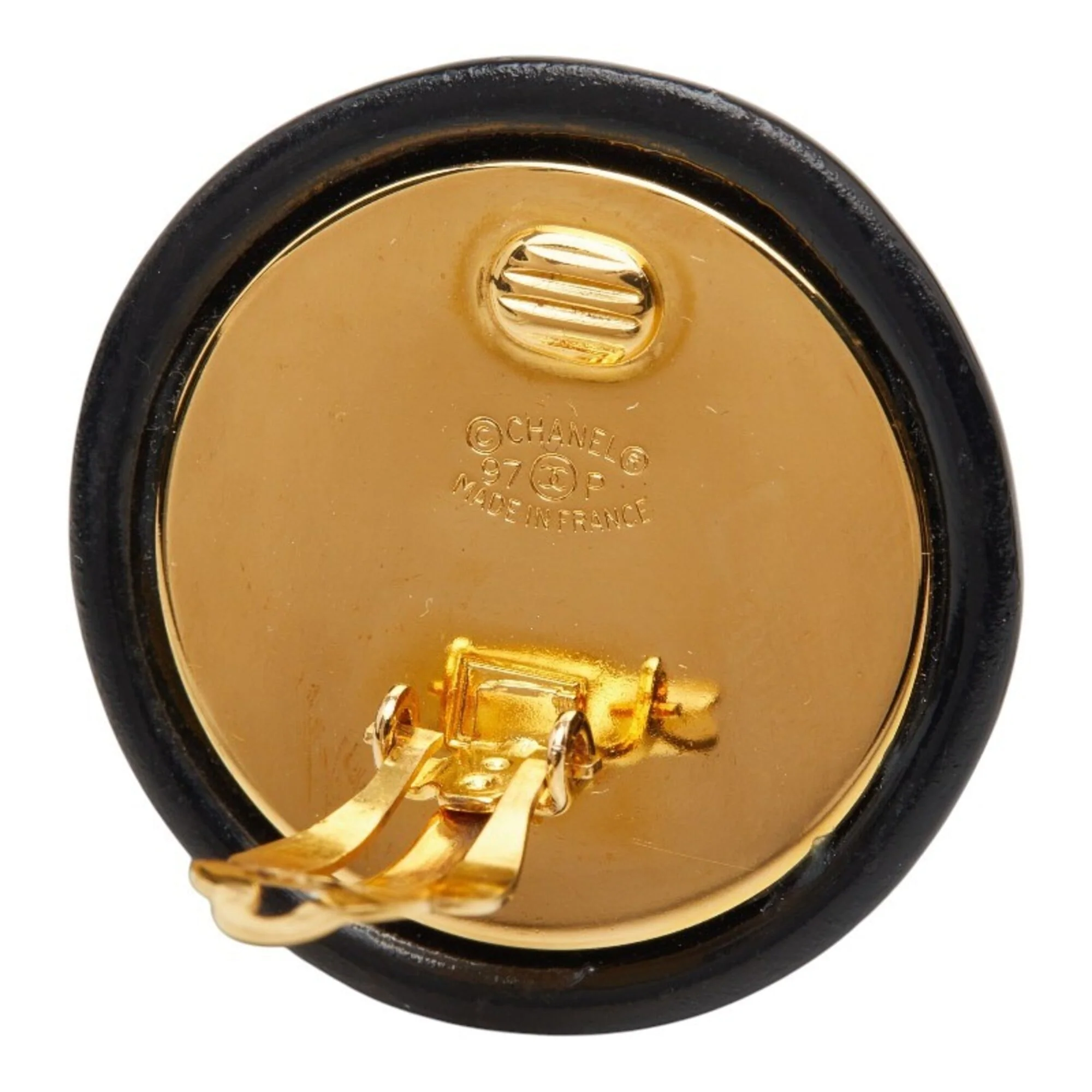 Clip-On Earrings Gold and Plastic - Image 4