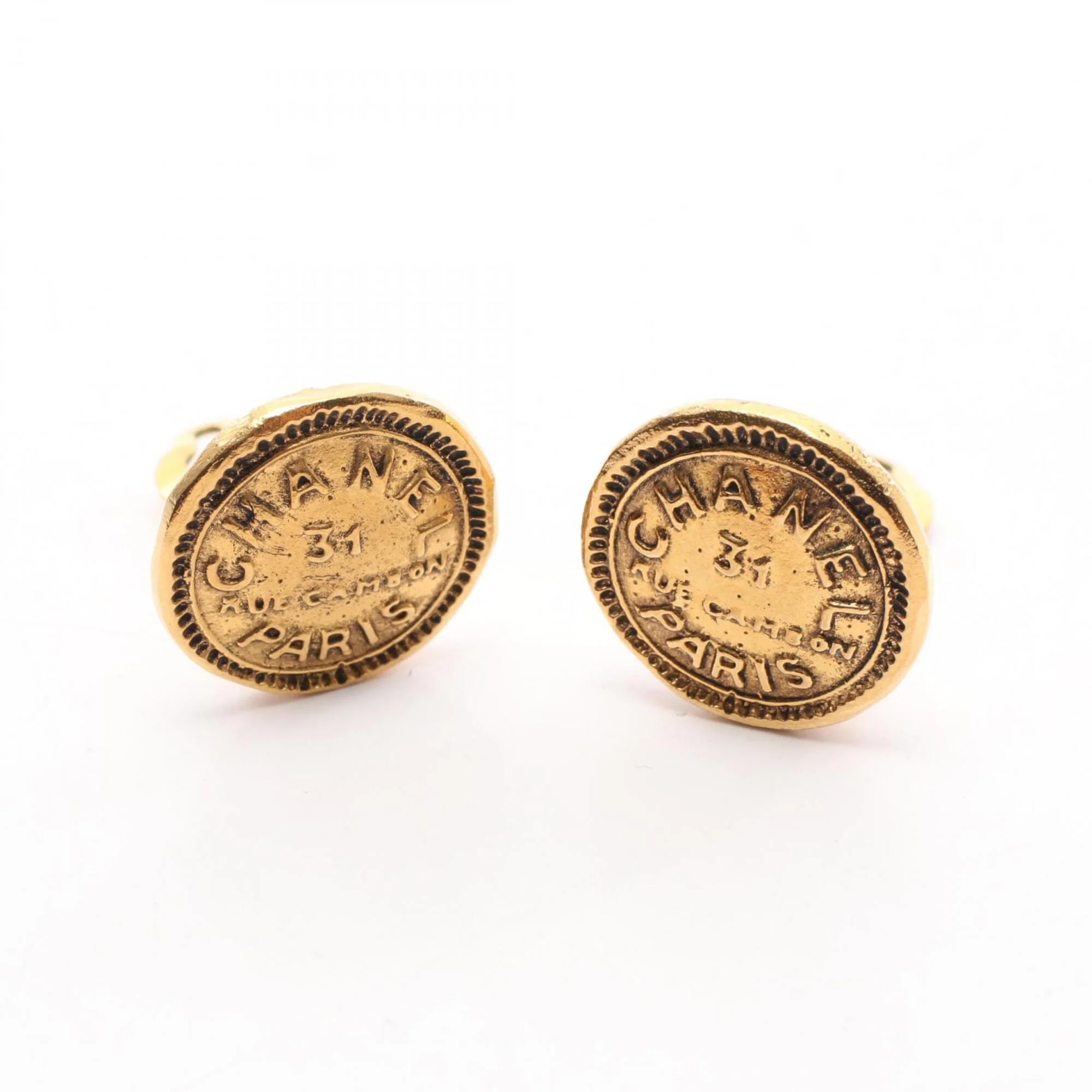 Clip-On Earrings Logo Clip-On Gold-Tone Metal - Image 5