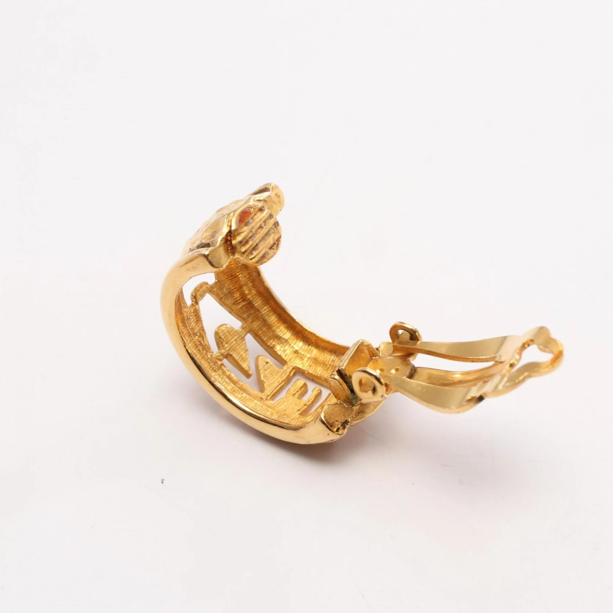 Clip-On Earrings Logo Clip-On Gold-Tone Metal - Image 8