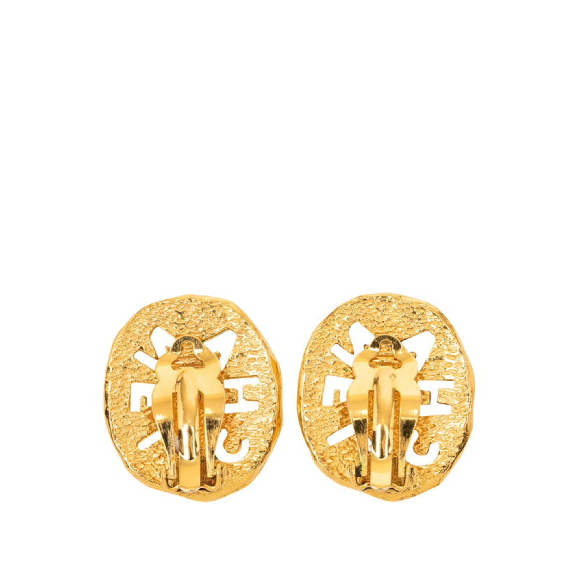 Clip-On Earrings Logo Clip-On Gold-Tone Metal - Image 2