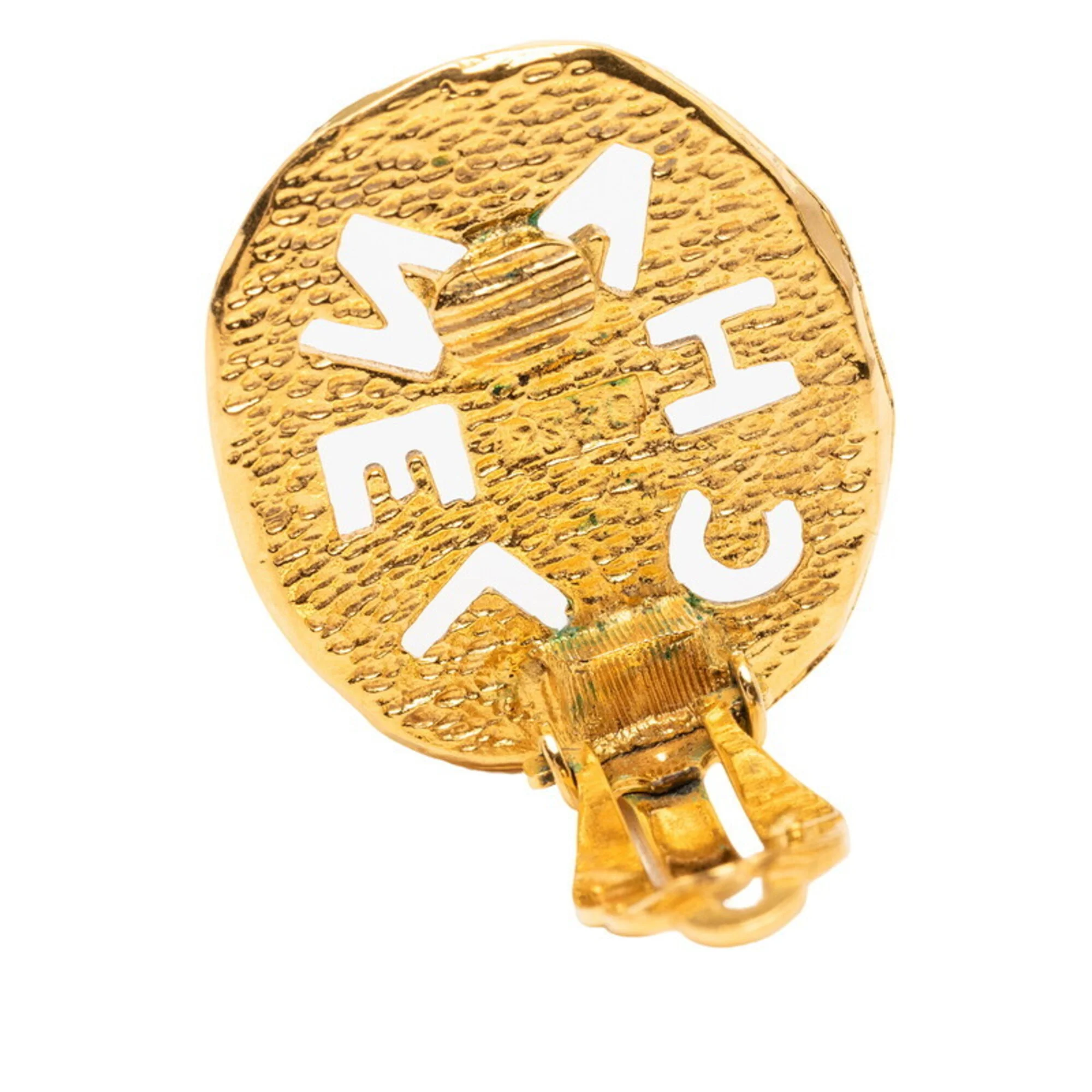 Clip-On Earrings Logo Clip-On Gold-Tone Metal - Image 3