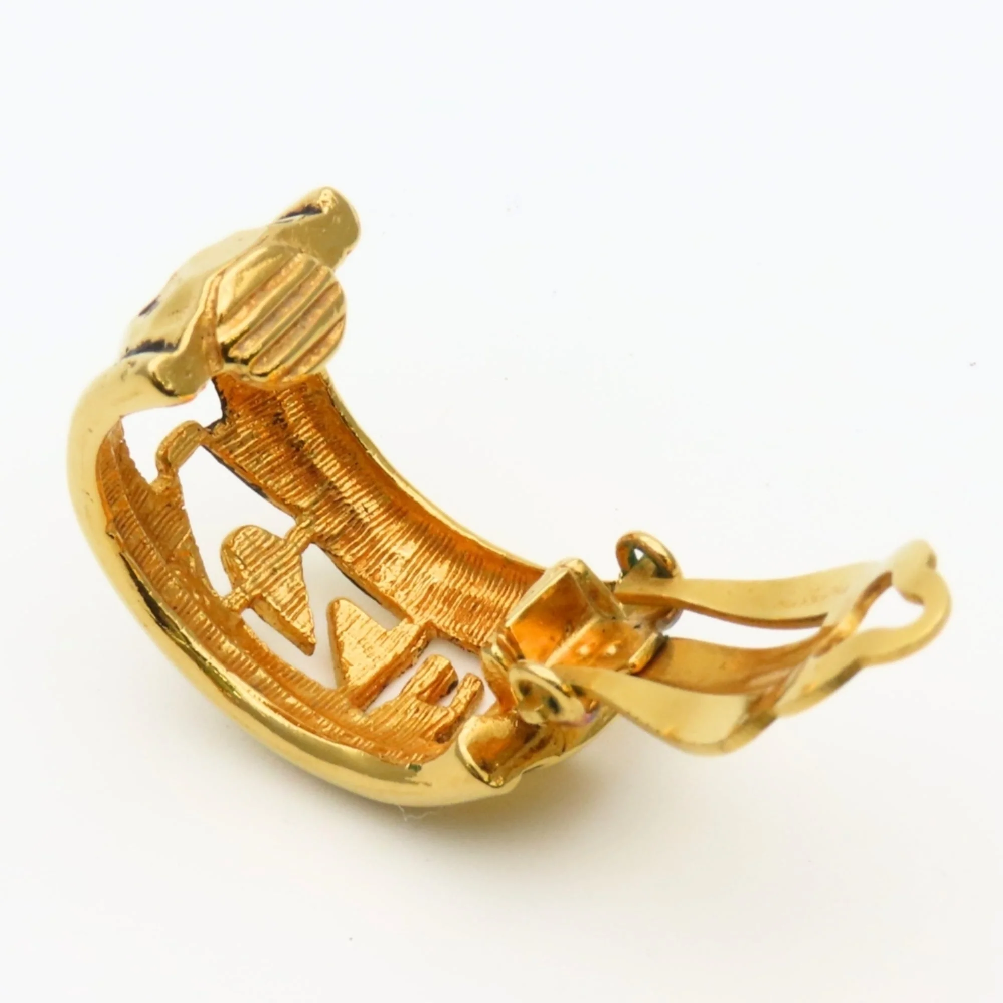 Clip-On Earrings Logo Hoop Gold-Tone Metal - Image 8