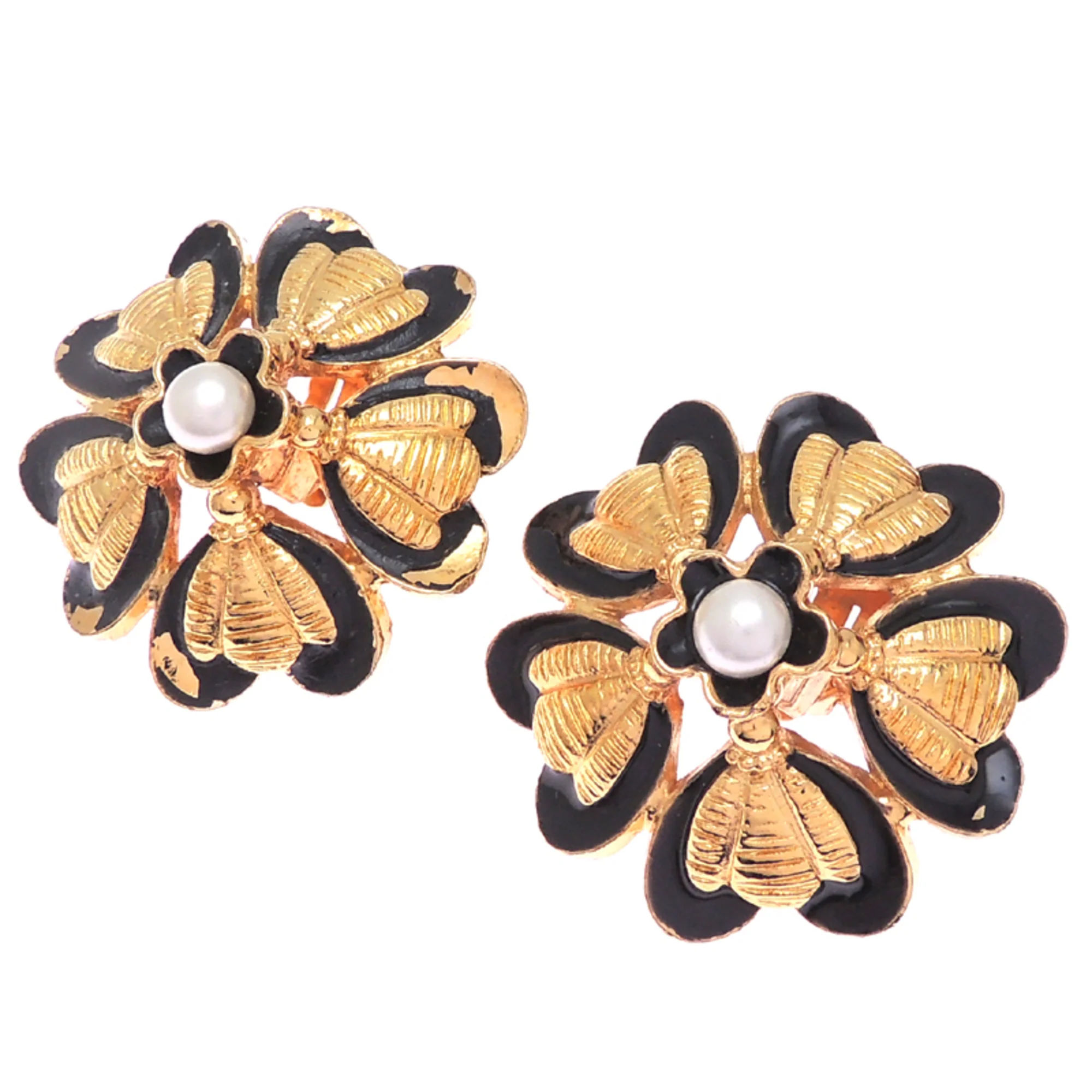 Clip-On Earrings Pearl Clip-On Gold and 18K Yellow Gold - Image 2