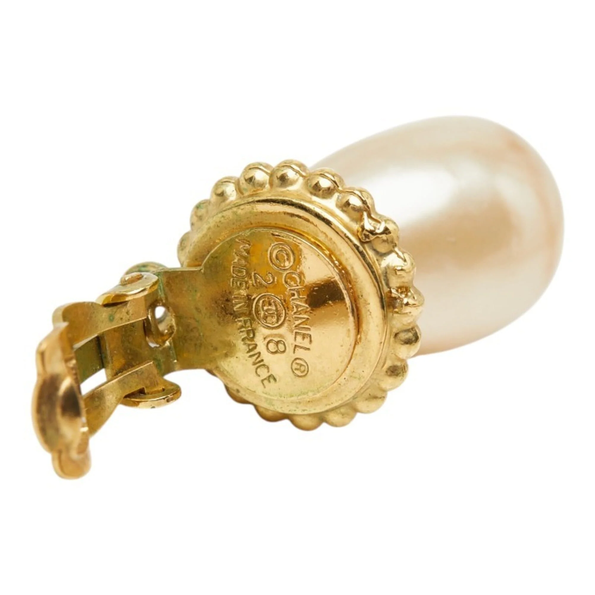Clip-On Earrings Pearl Clip-On Gold-Tone Metal - Image 5