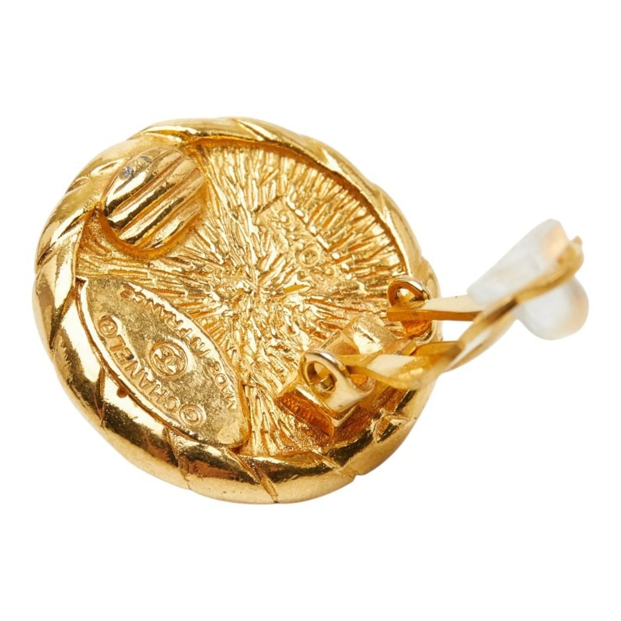 Clip-On Earrings Pearl Clip-On Gold-Tone Metal - Image 4