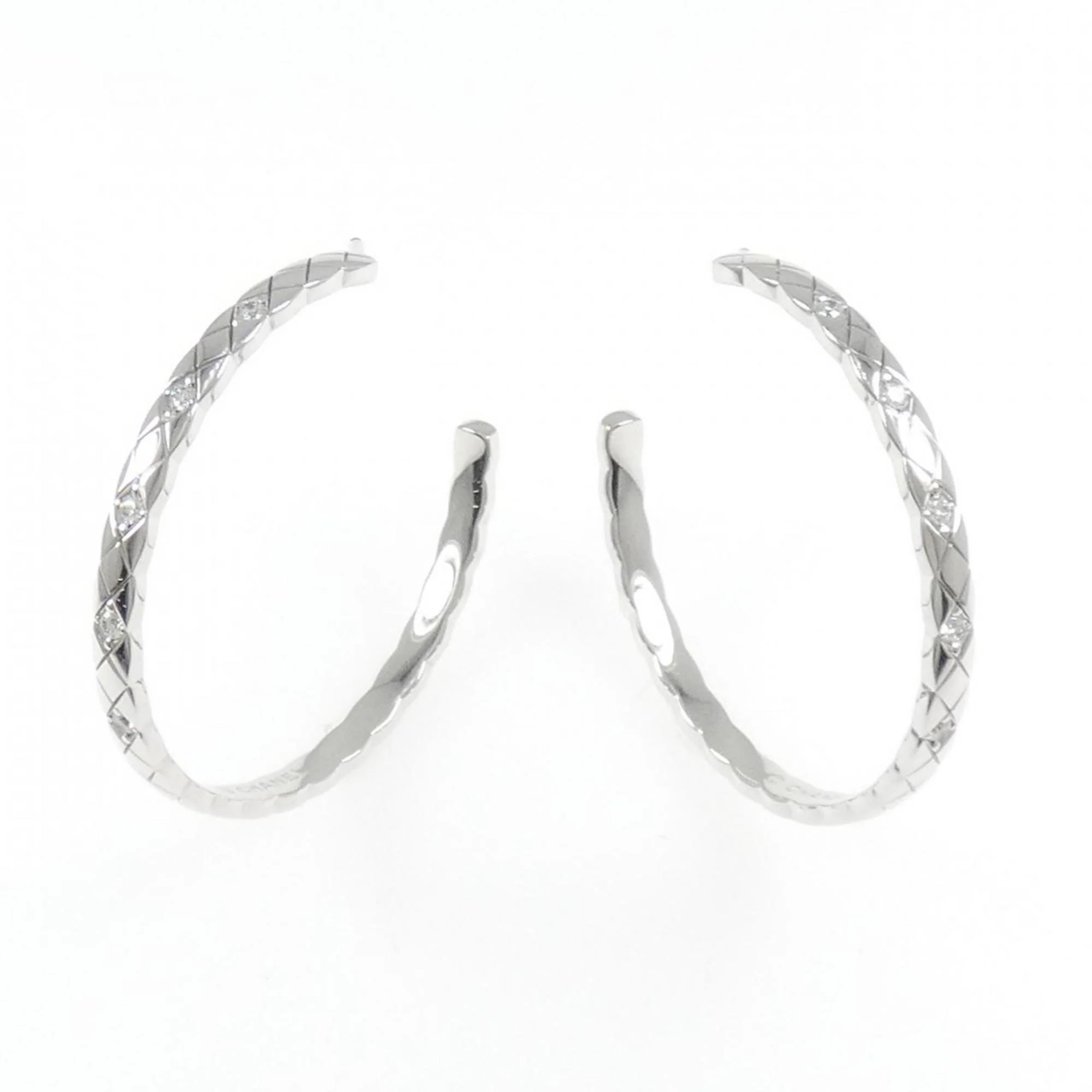 Coco Crush Earrings 18K White Gold with Diamond 18K White Gold