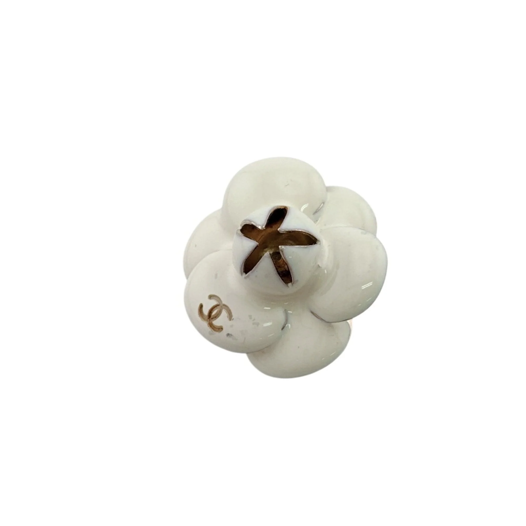 Earrings Camellia Gold-Tone Metal