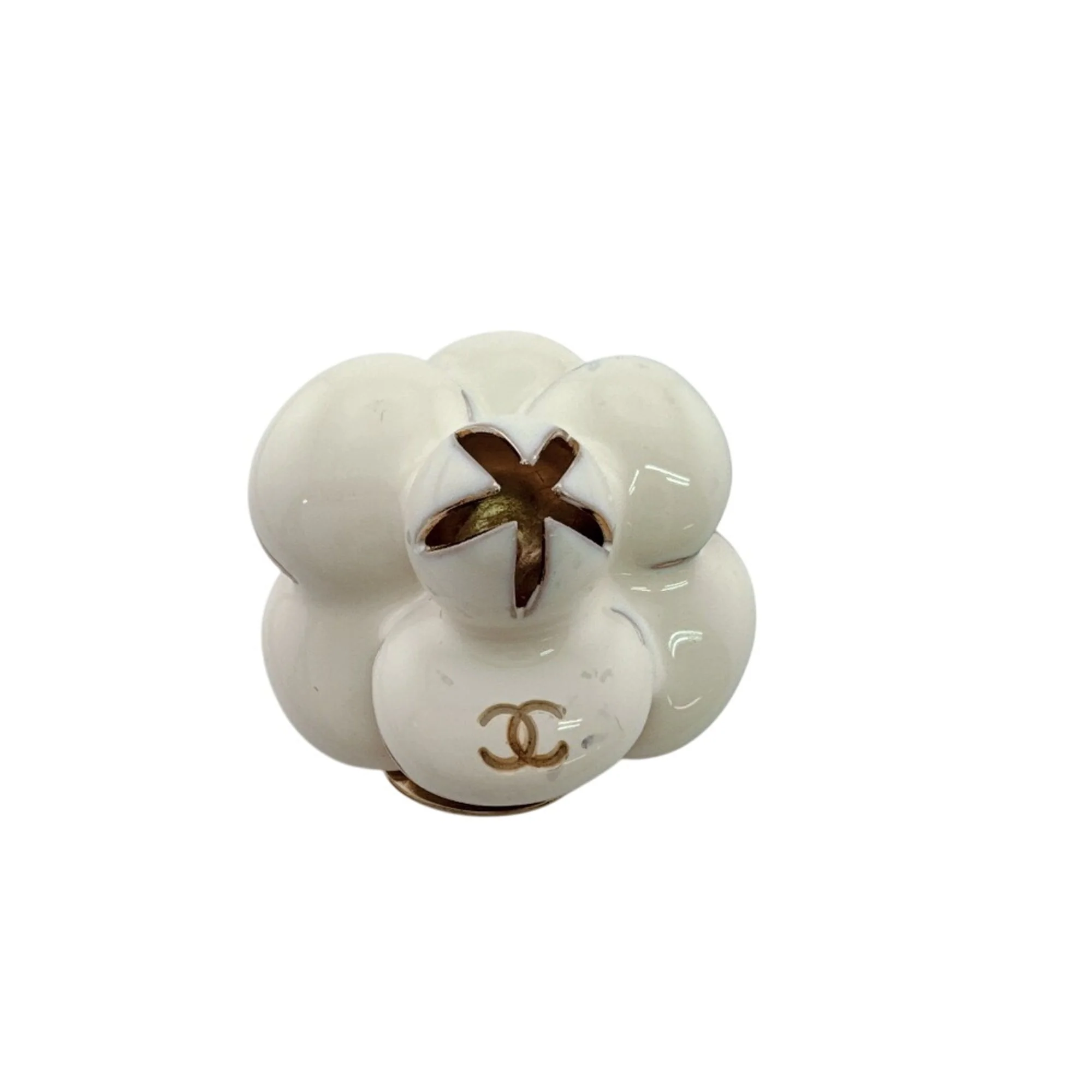 Earrings Camellia Gold-Tone Metal - Image 2
