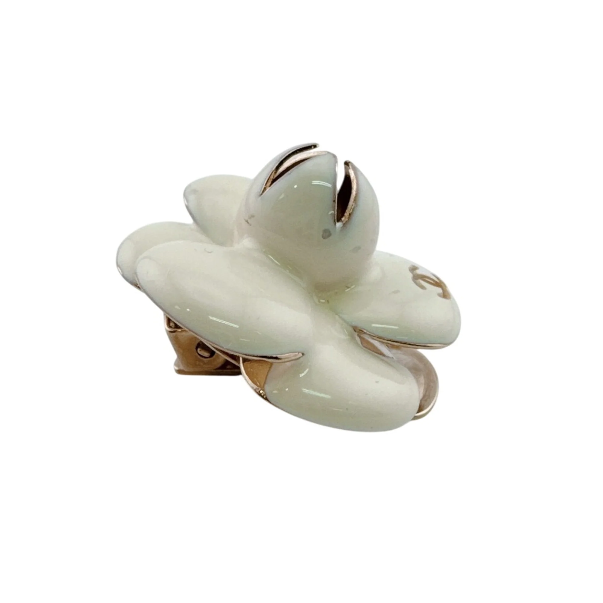 Earrings Camellia Gold-Tone Metal - Image 4