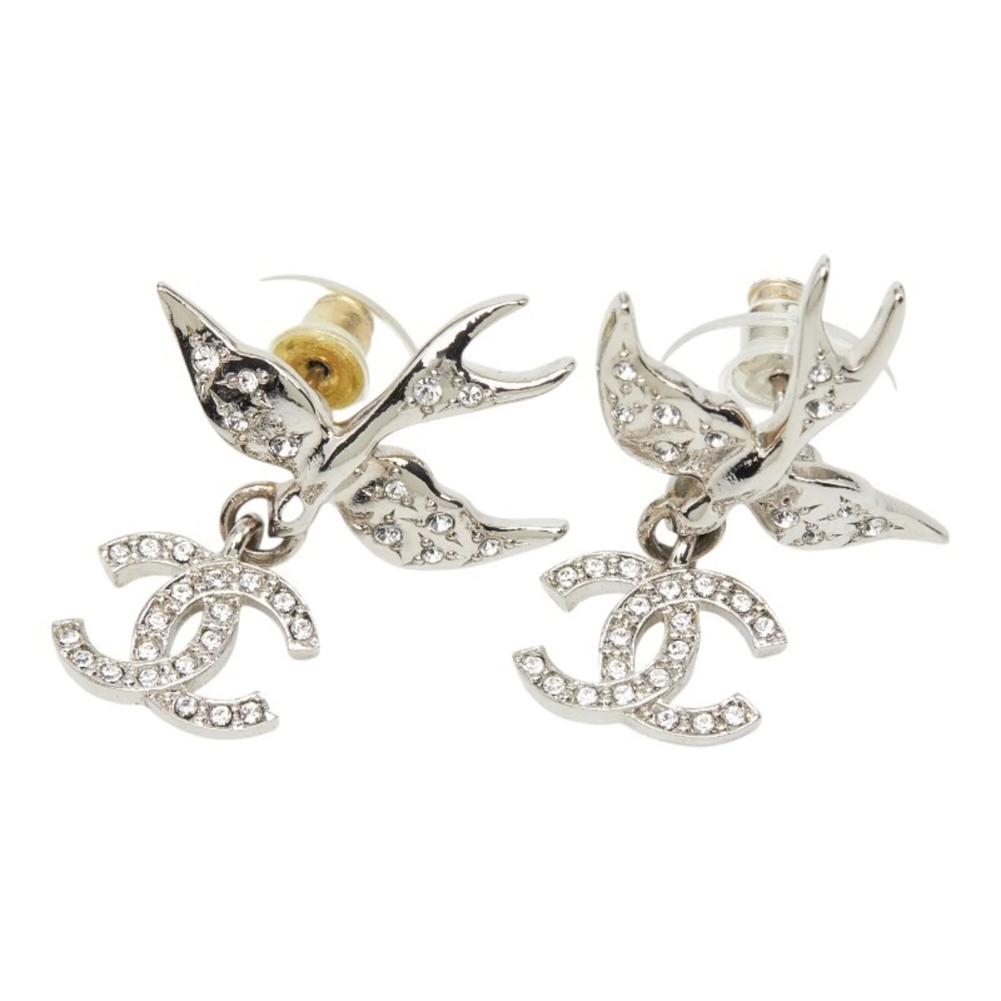 Earrings Crystal Stud Silver-Tone Metal - Image 2