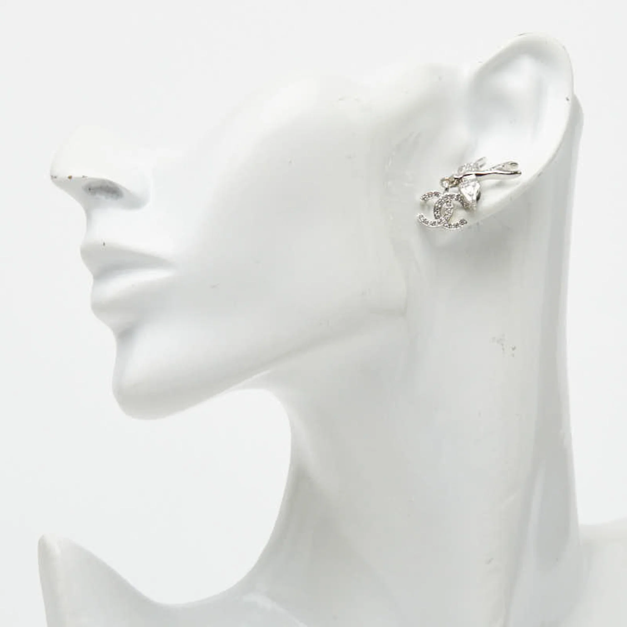 Earrings Crystal Stud Silver-Tone Metal - Image 5