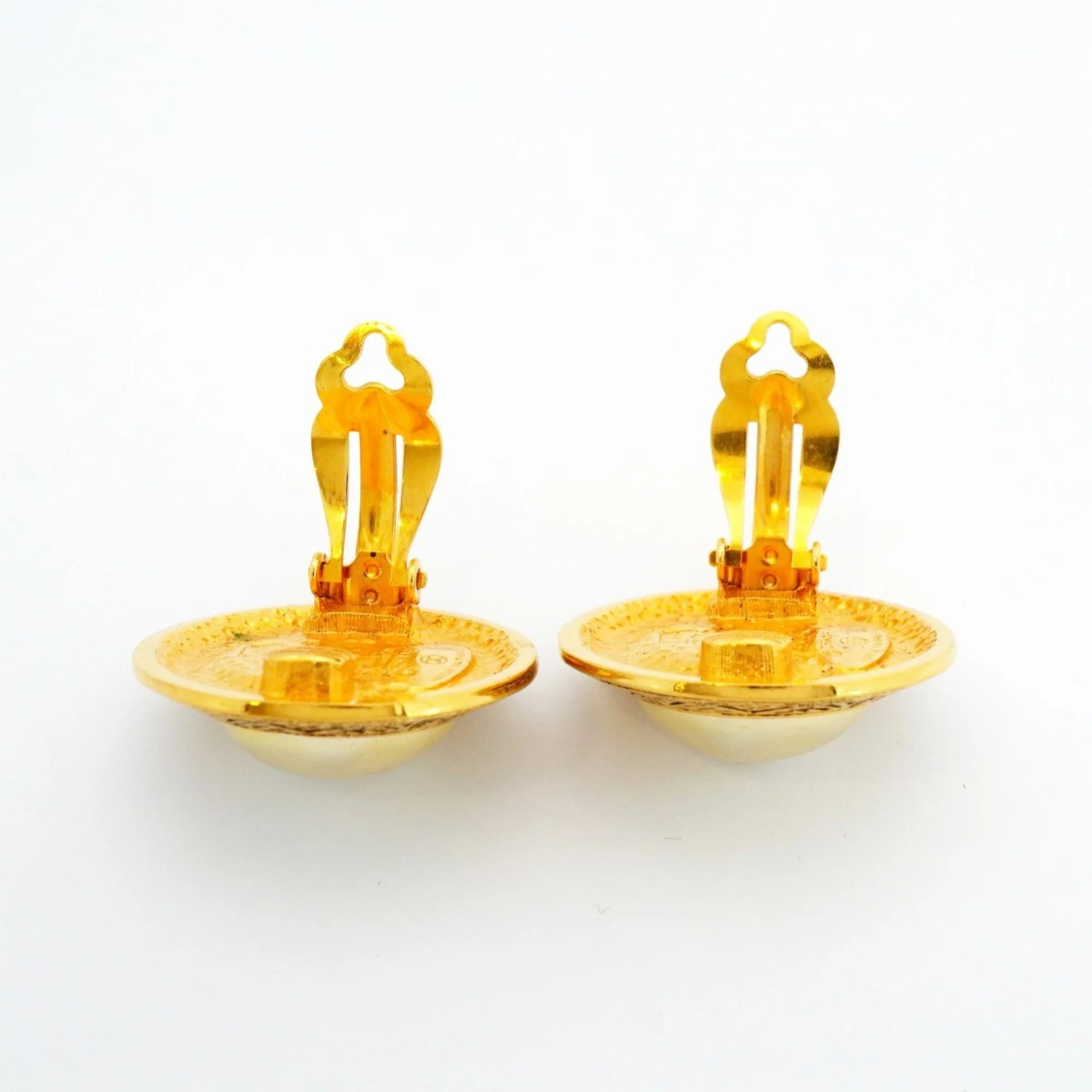 Earrings Pearl Gold-Tone Metal - Image 7