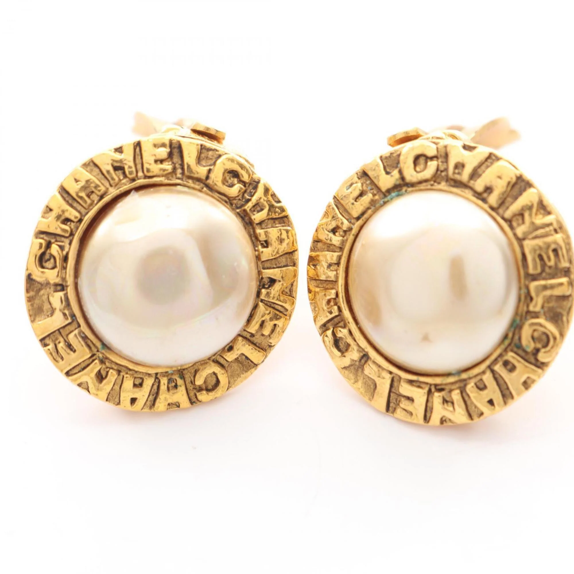 Earrings Pearl Gold-Tone Metal - Image 7