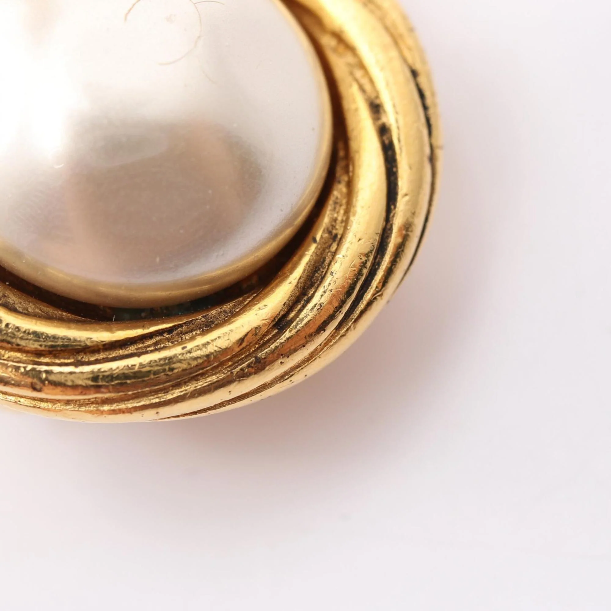 Pearl Clip-On Earrings Artificial Pearl and Gold - Image 5