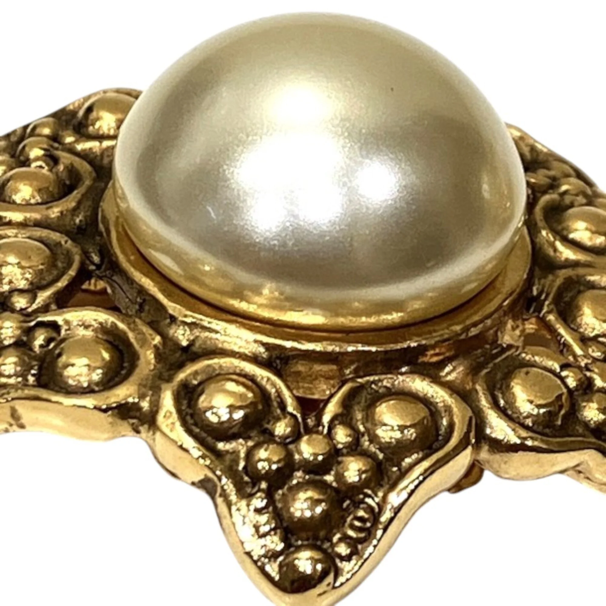 Pearl Clip-On Earrings Artificial Pearl and Gold - Image 8