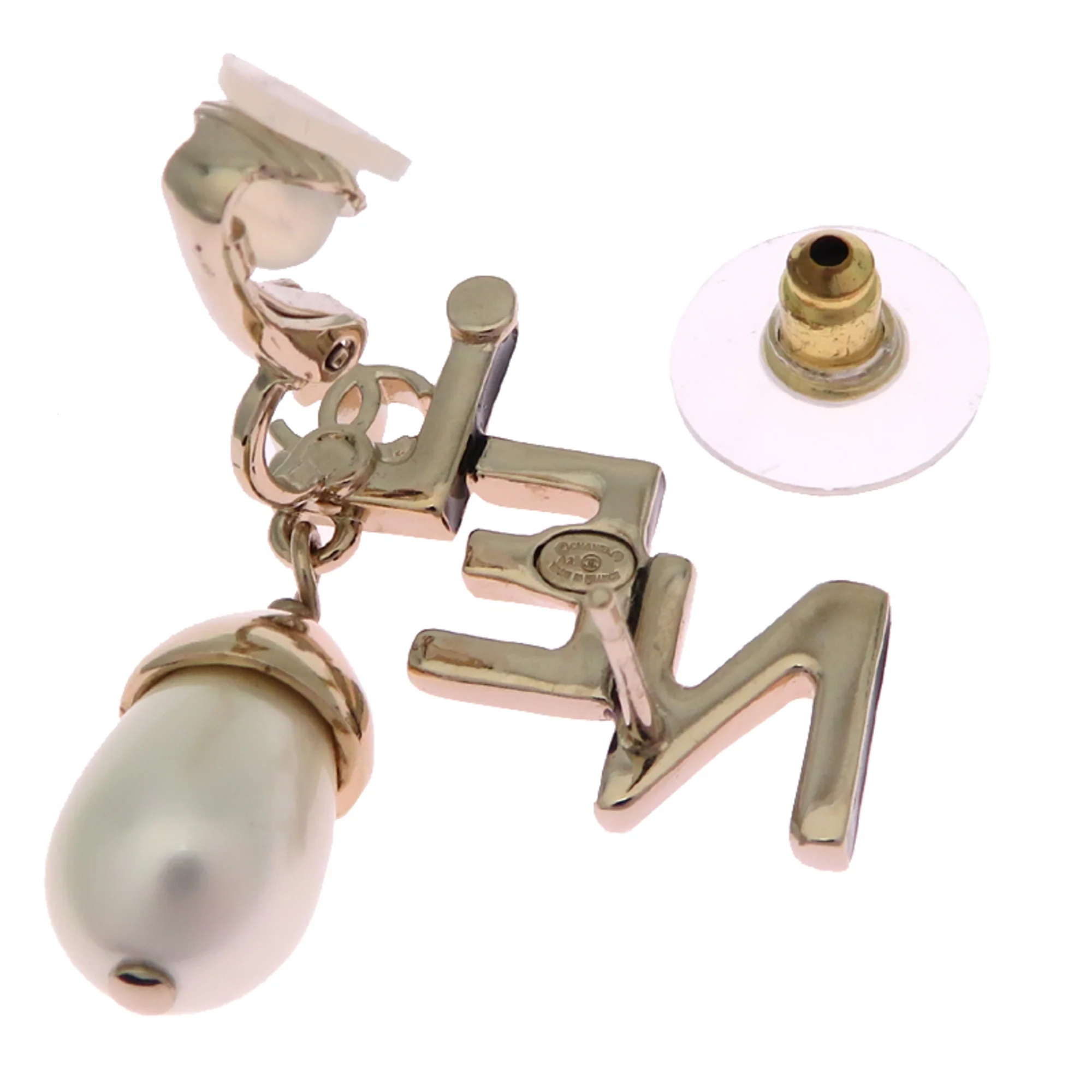 Pearl Earrings Metal - Image 4