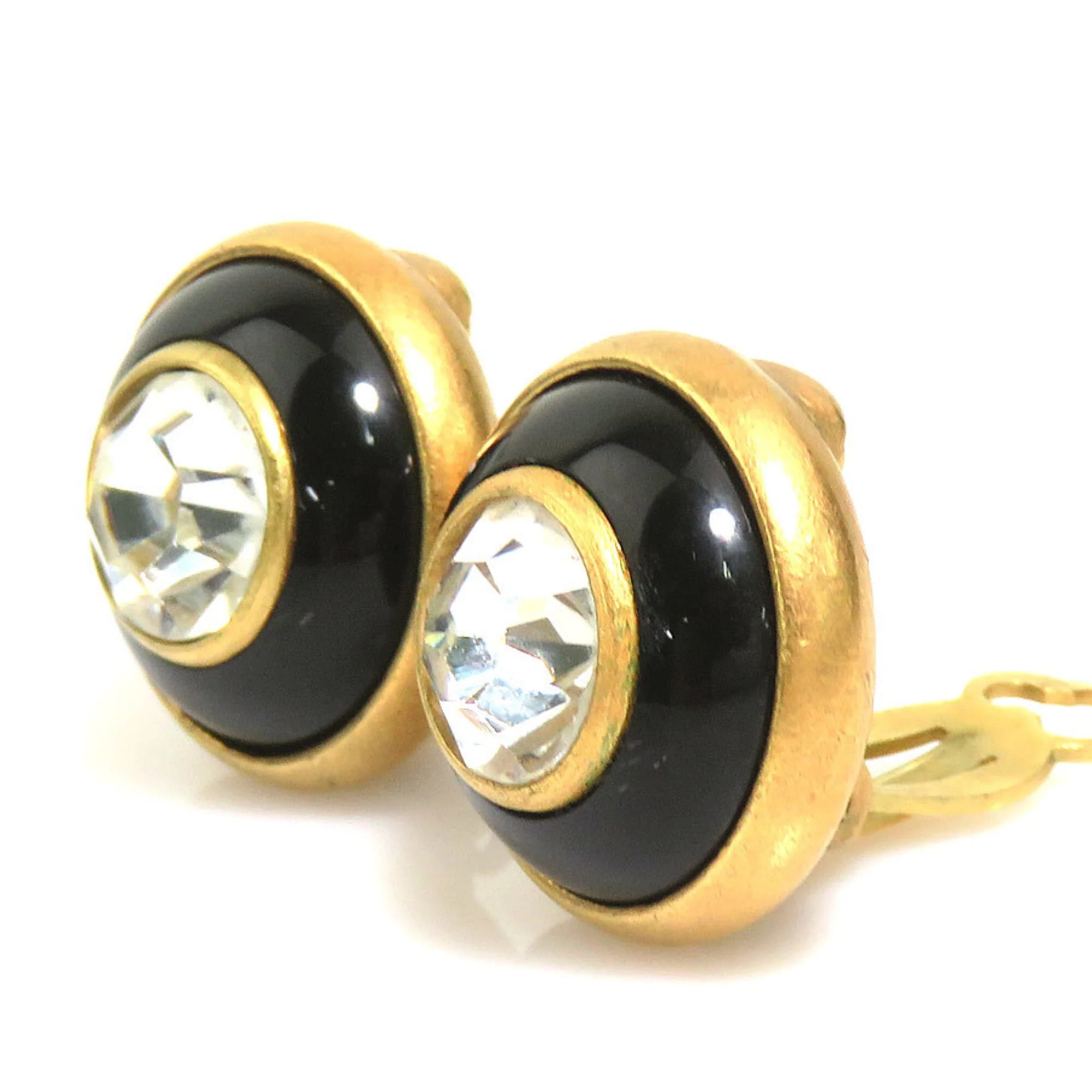 Rhinestone Clip-On Earrings Metal and Rhinestone - Image 3
