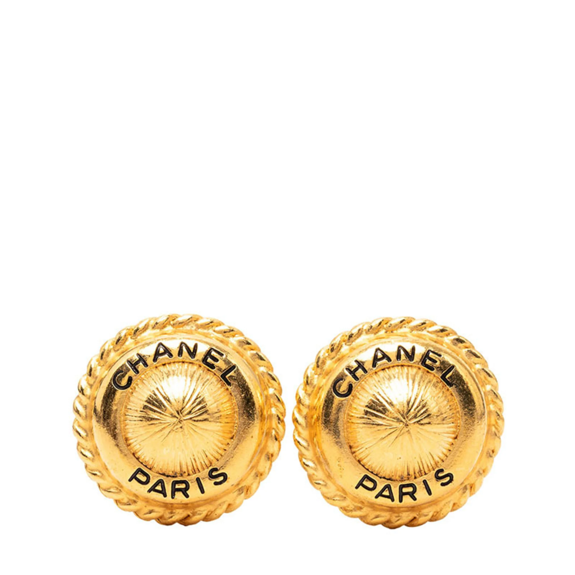 Vintage Clip-On Earrings Clip-On Gold-Tone Metal