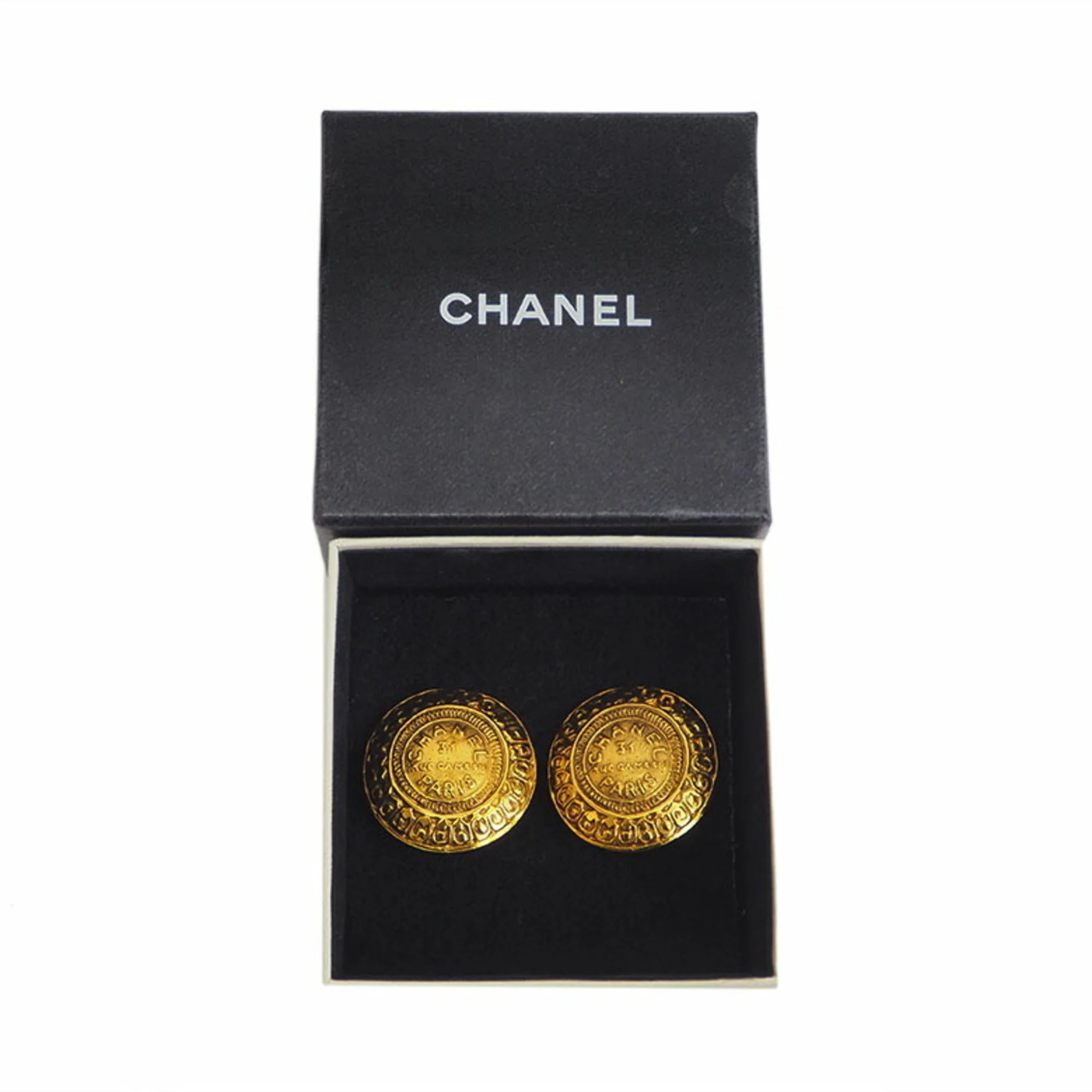 Vintage Clip-On Earrings Clip-On Gold-Tone Metal - Image 7