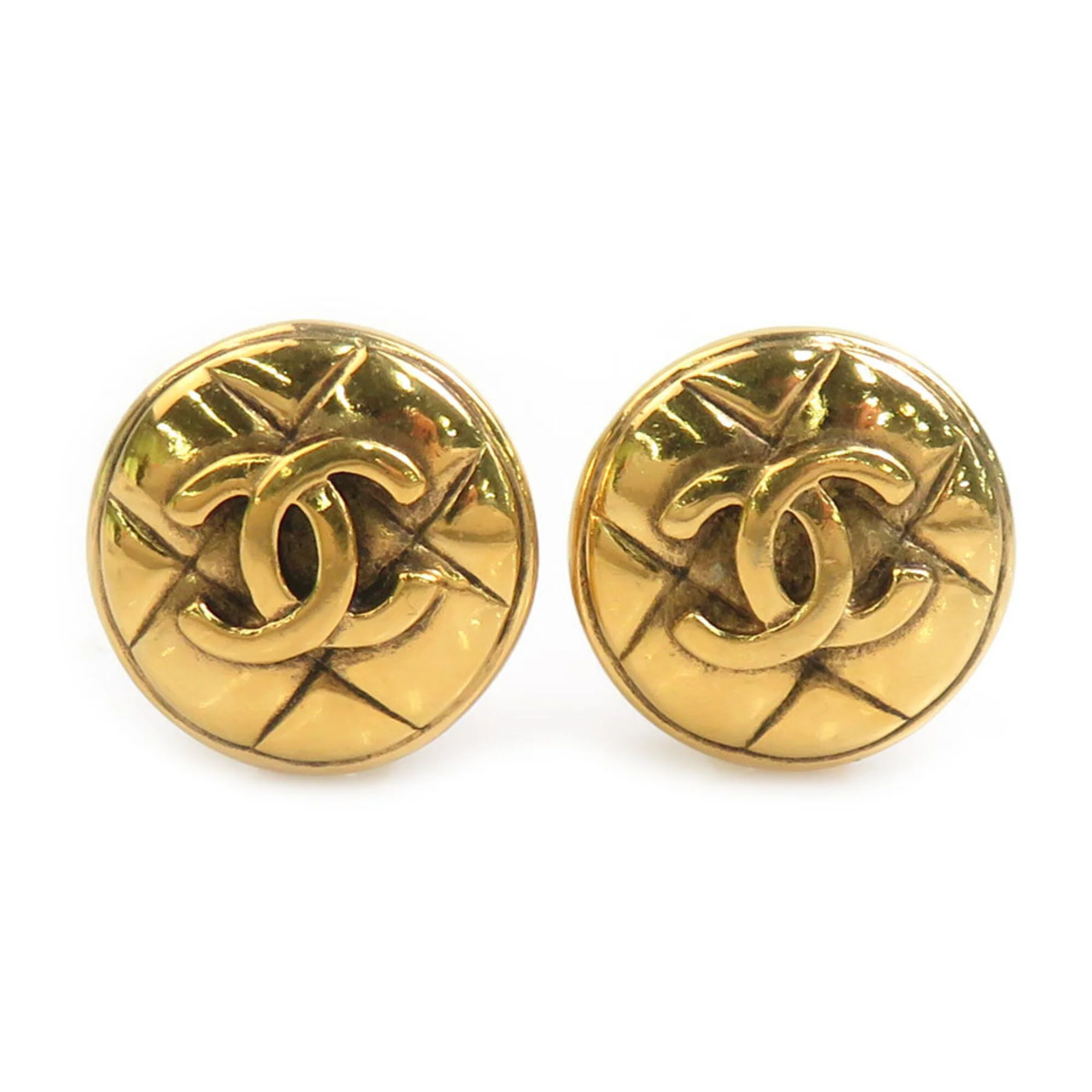 Vintage Clip-On Earrings Clip-On Gold-Tone Metal