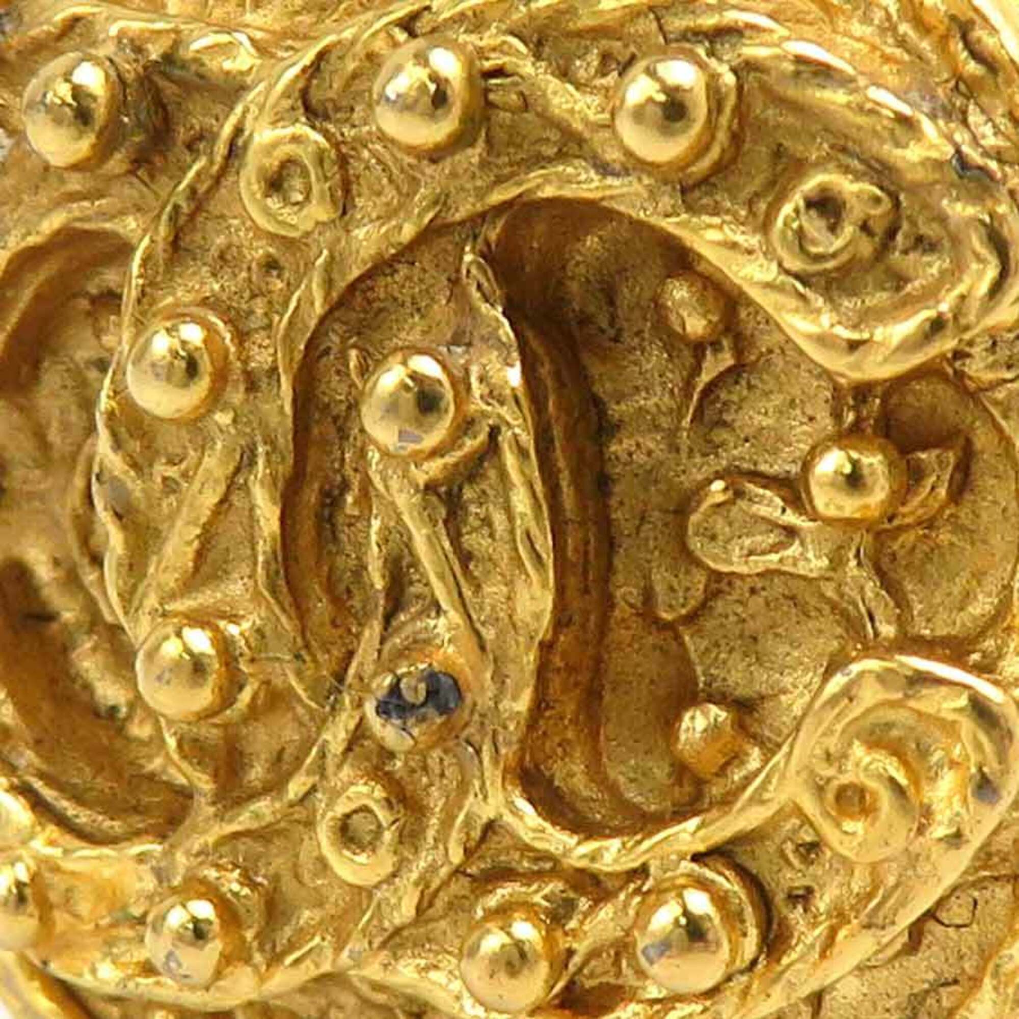 Vintage Clip-On Earrings Clip-On Gold-Tone Metal - Image 9