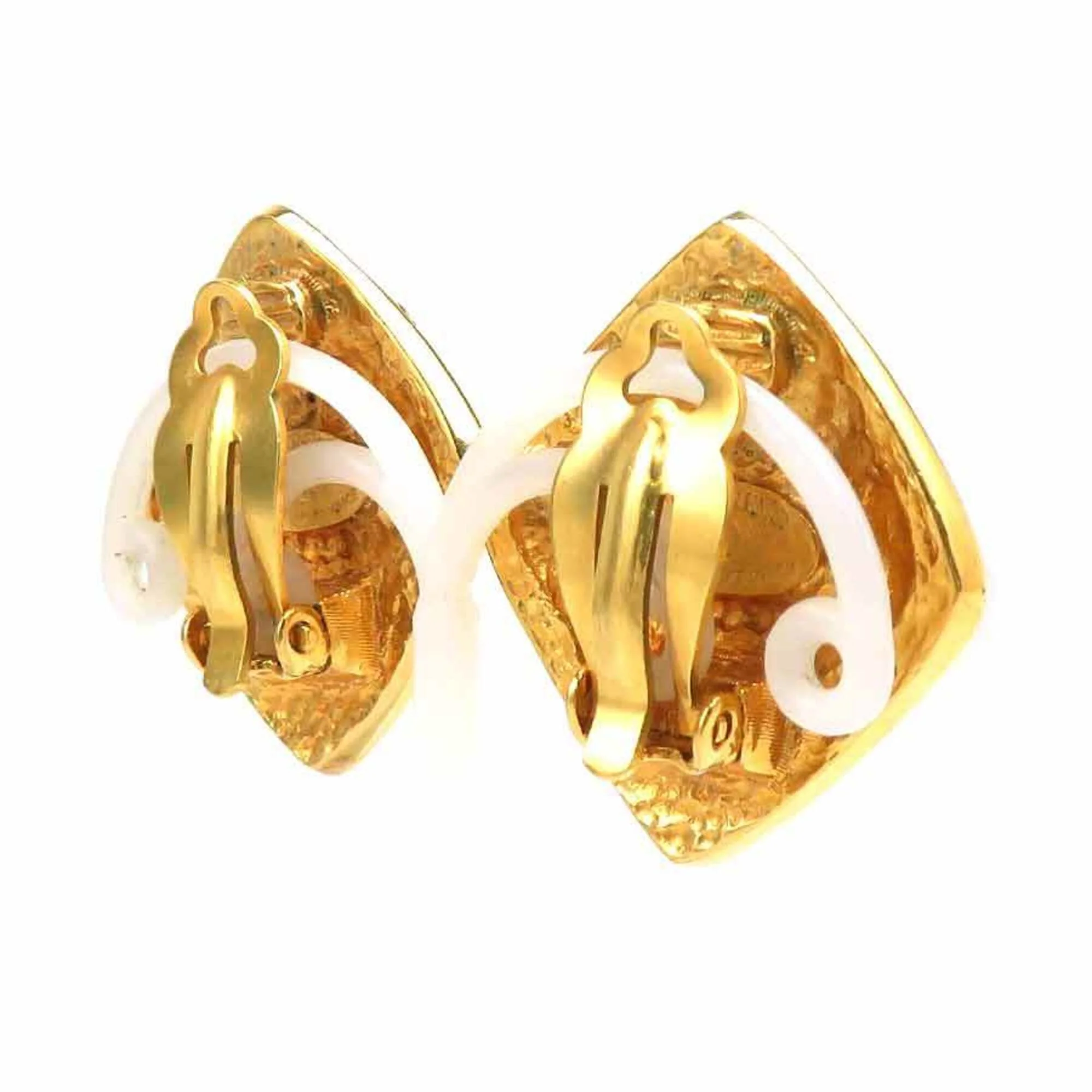 Vintage Clip-On Earrings Clip-On Gold-Tone Metal - Image 3