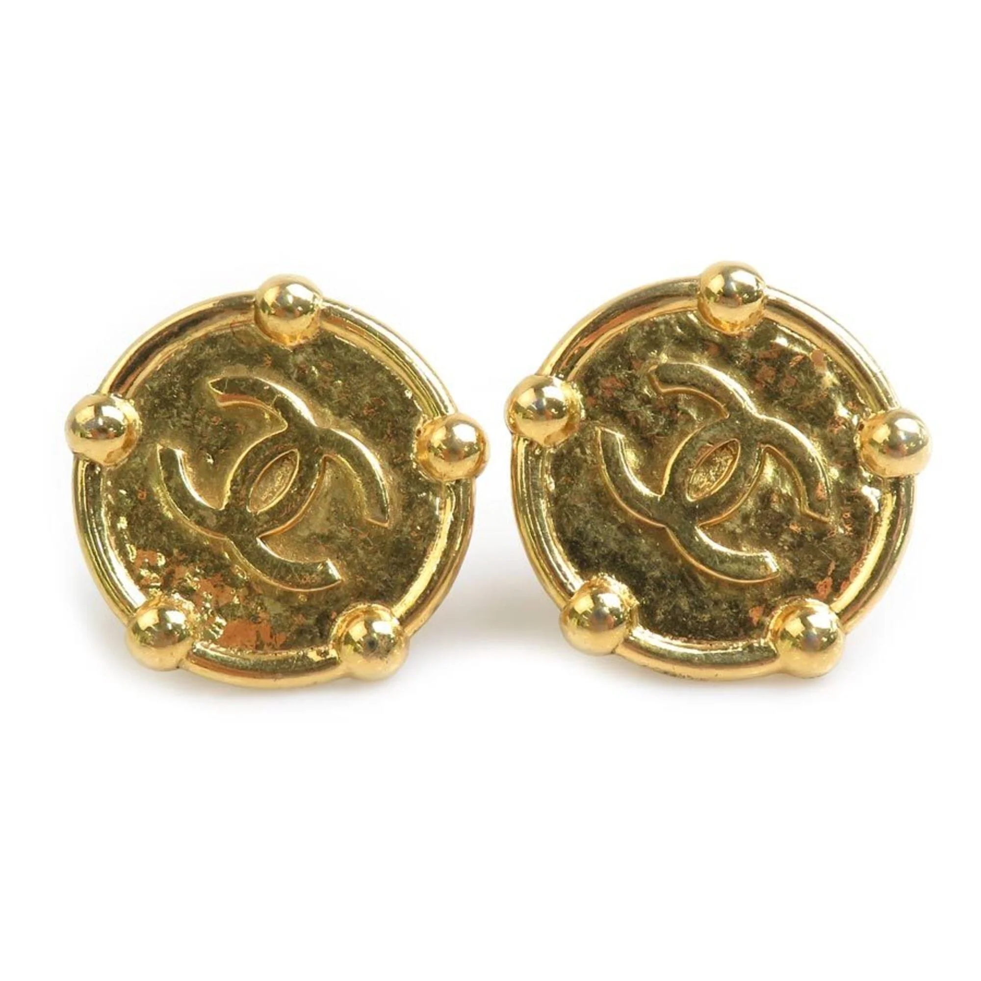 Vintage Clip-On Earrings Clip-On Gold-Tone Metal