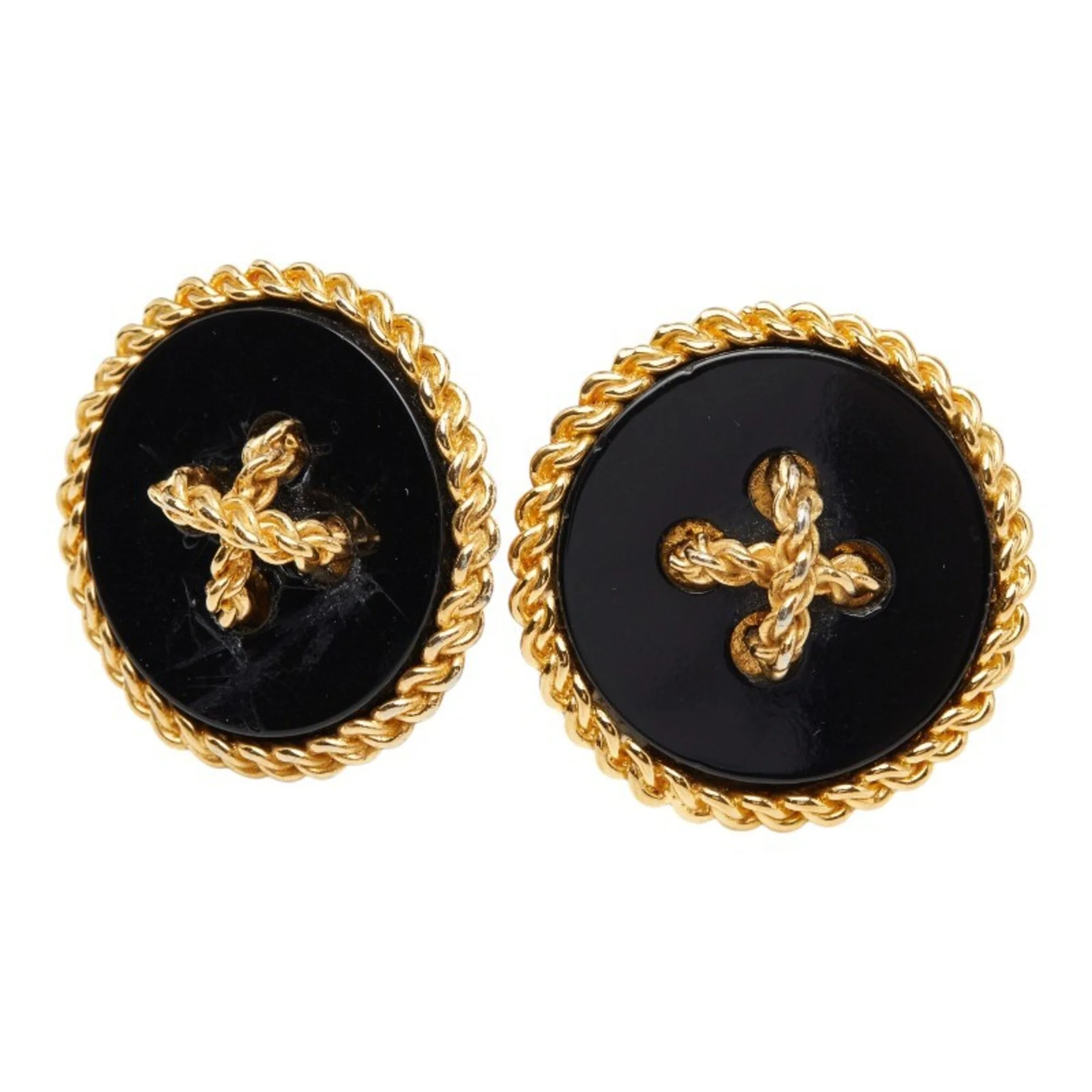 Vintage Earrings Gold-Tone Metal