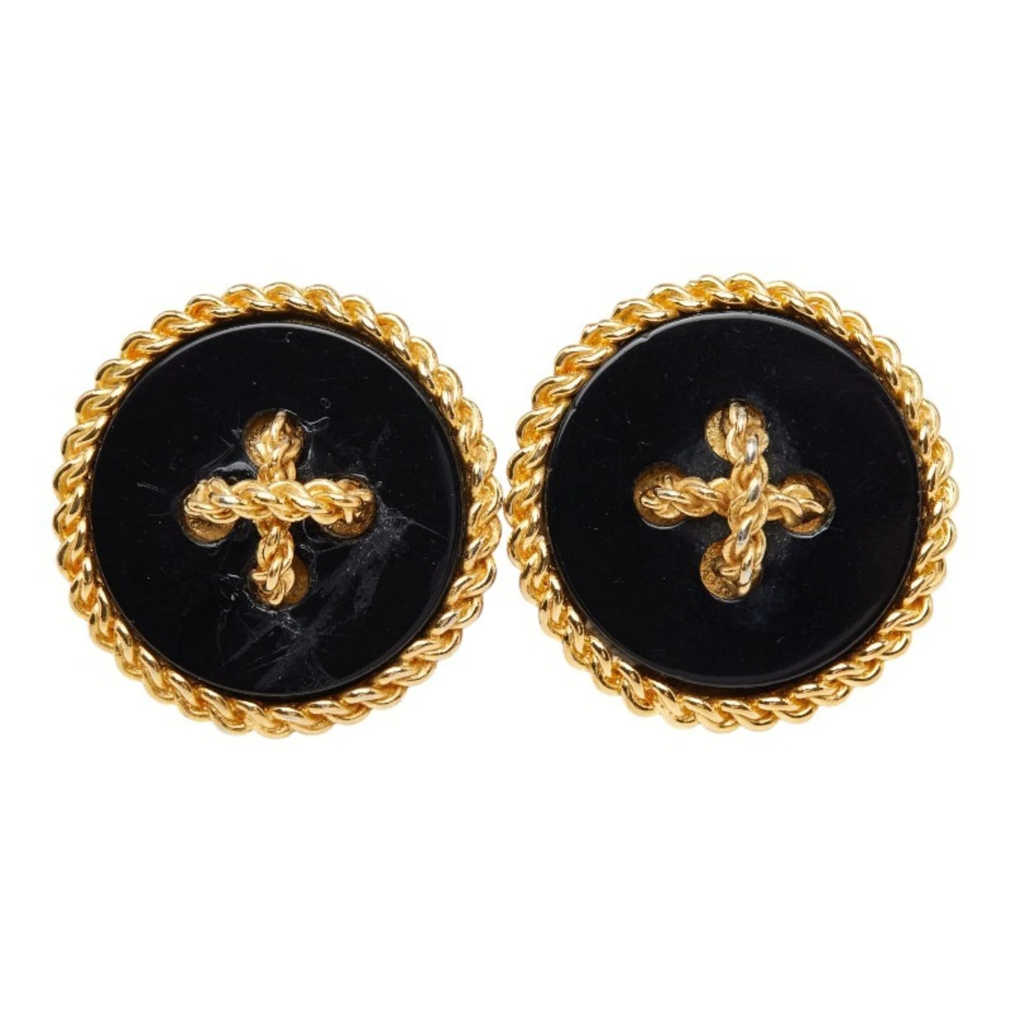 Vintage Earrings Gold-Tone Metal - Image 2