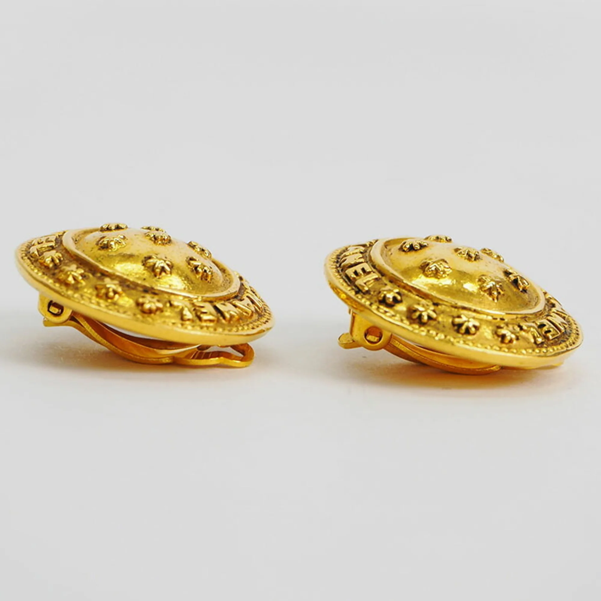 Vintage Earrings Gold-Tone Metal - Image 2