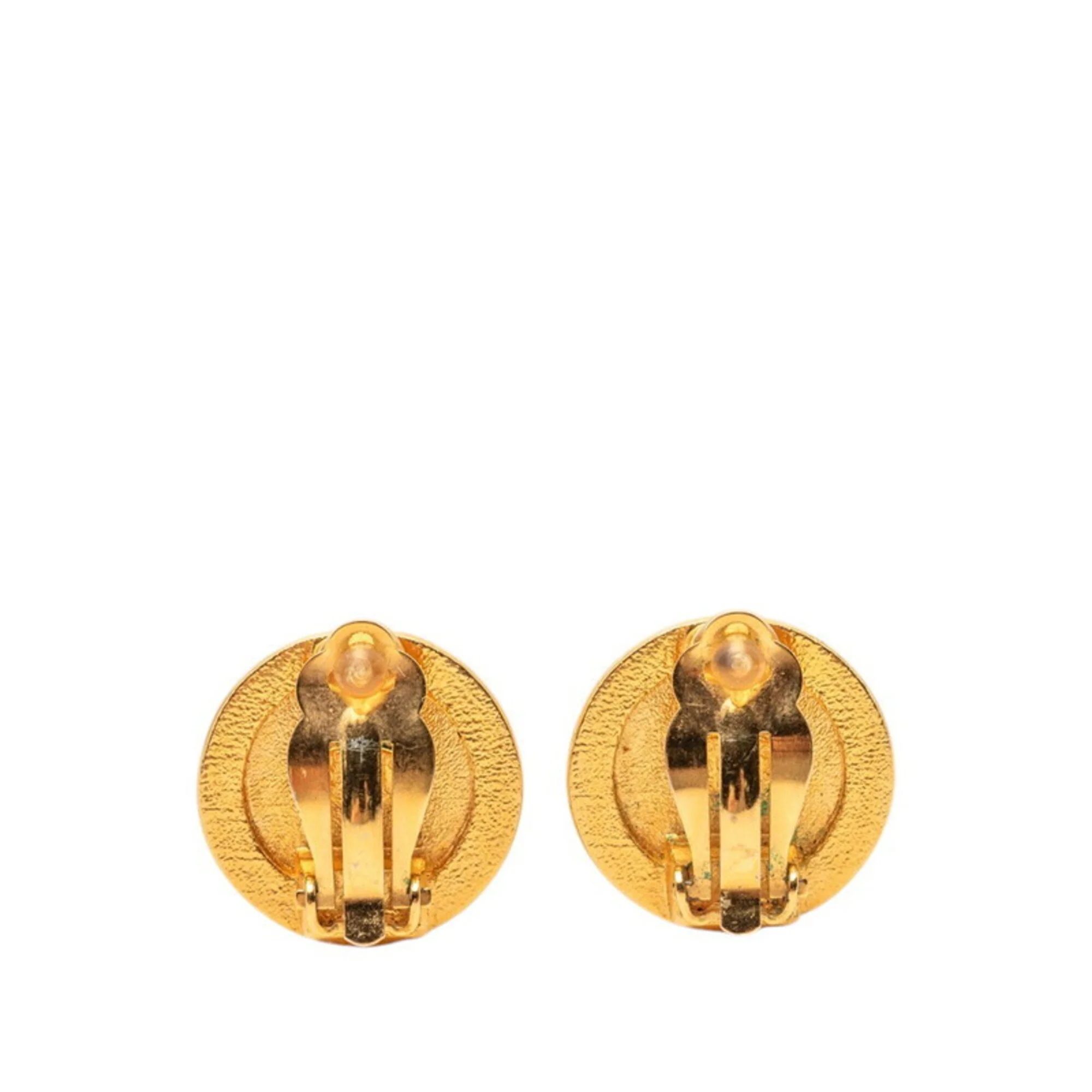 Vintage Earrings Gold-Tone Metal - Image 2