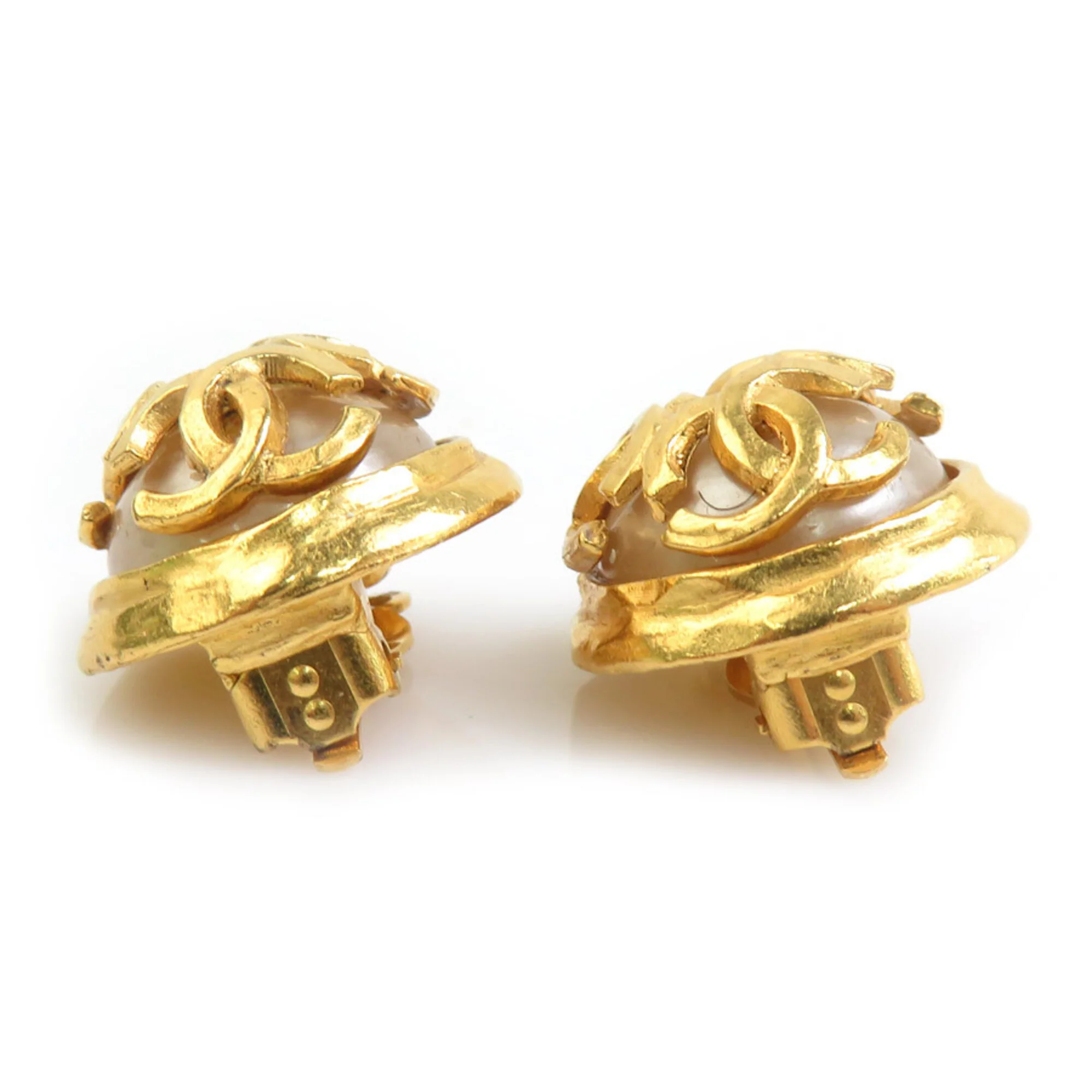 Vintage Earrings Gold-Tone Metal - Image 4