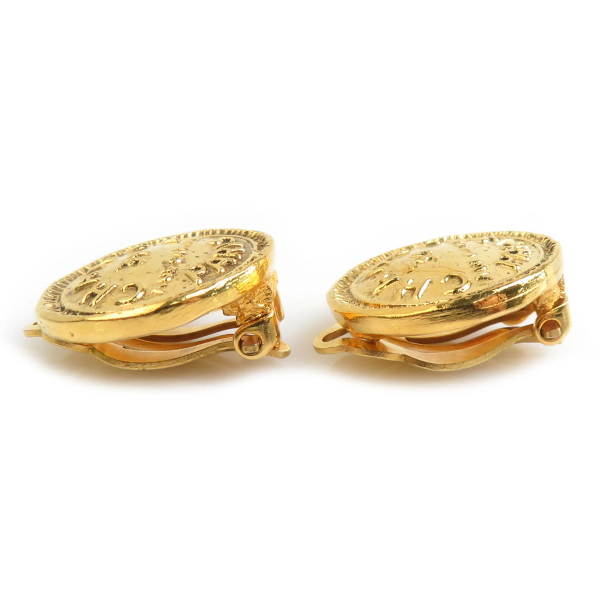 Vintage Earrings Gold-Tone Metal - Image 3