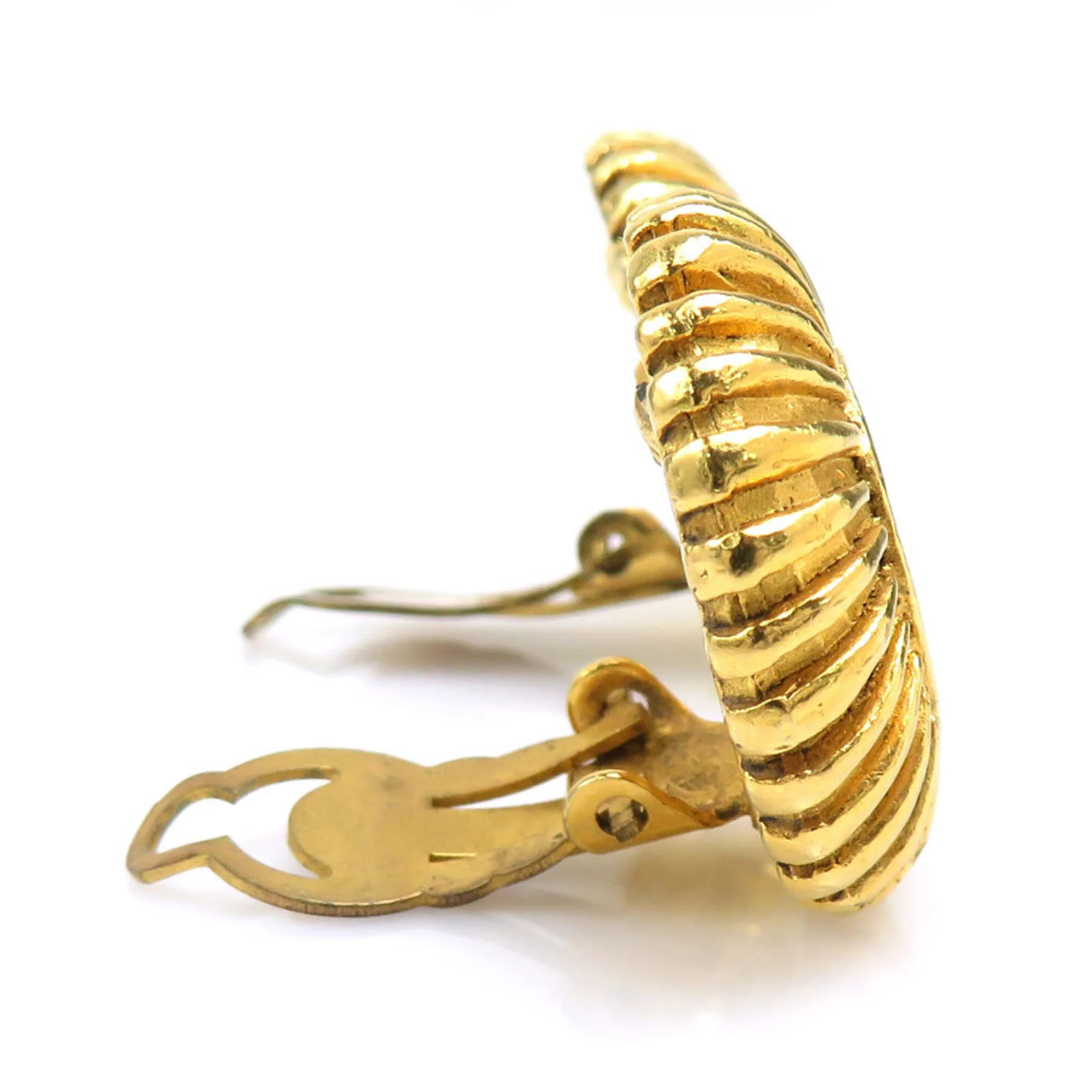 Vintage Earrings Gold-Tone Metal - Image 2