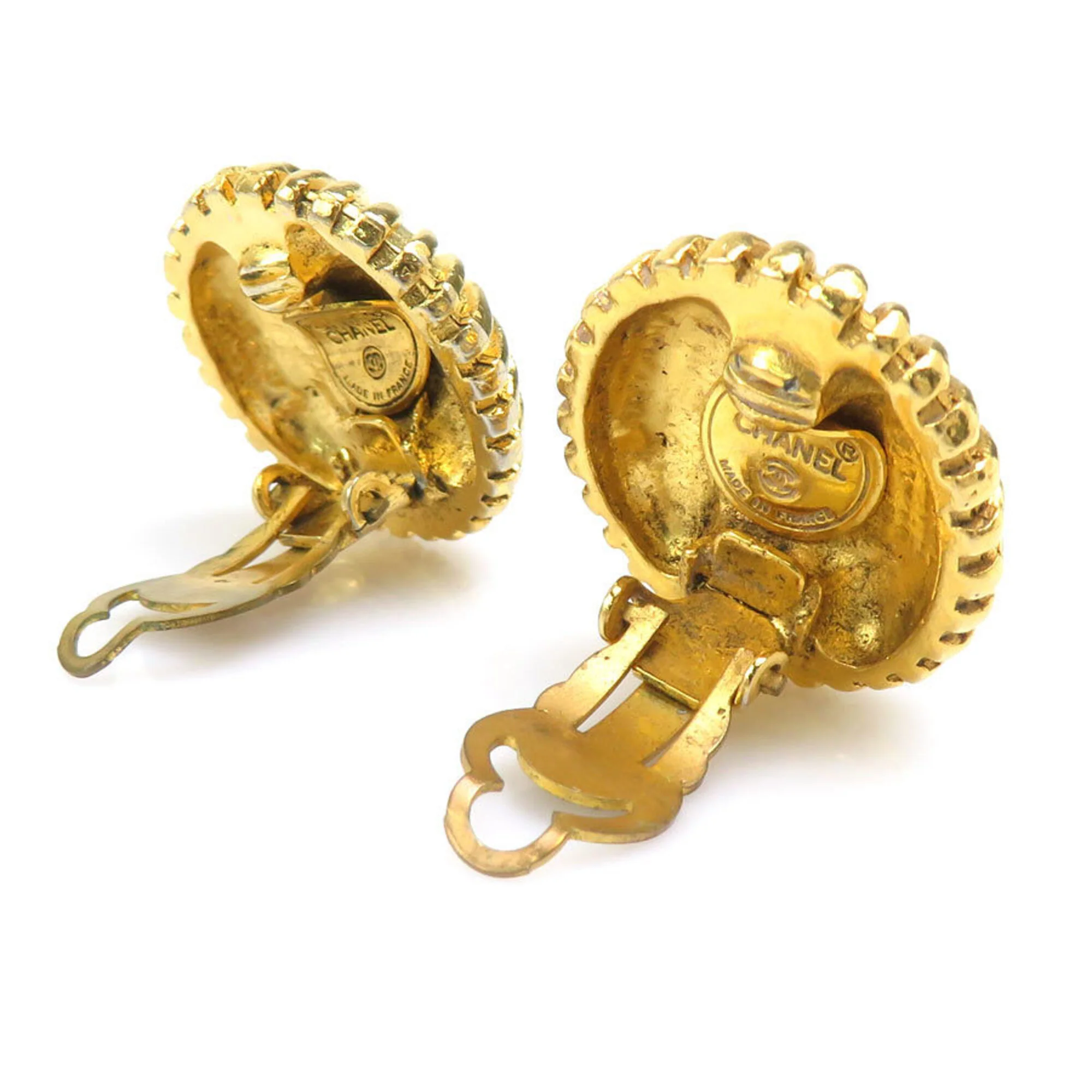 Vintage Earrings Gold-Tone Metal - Image 3
