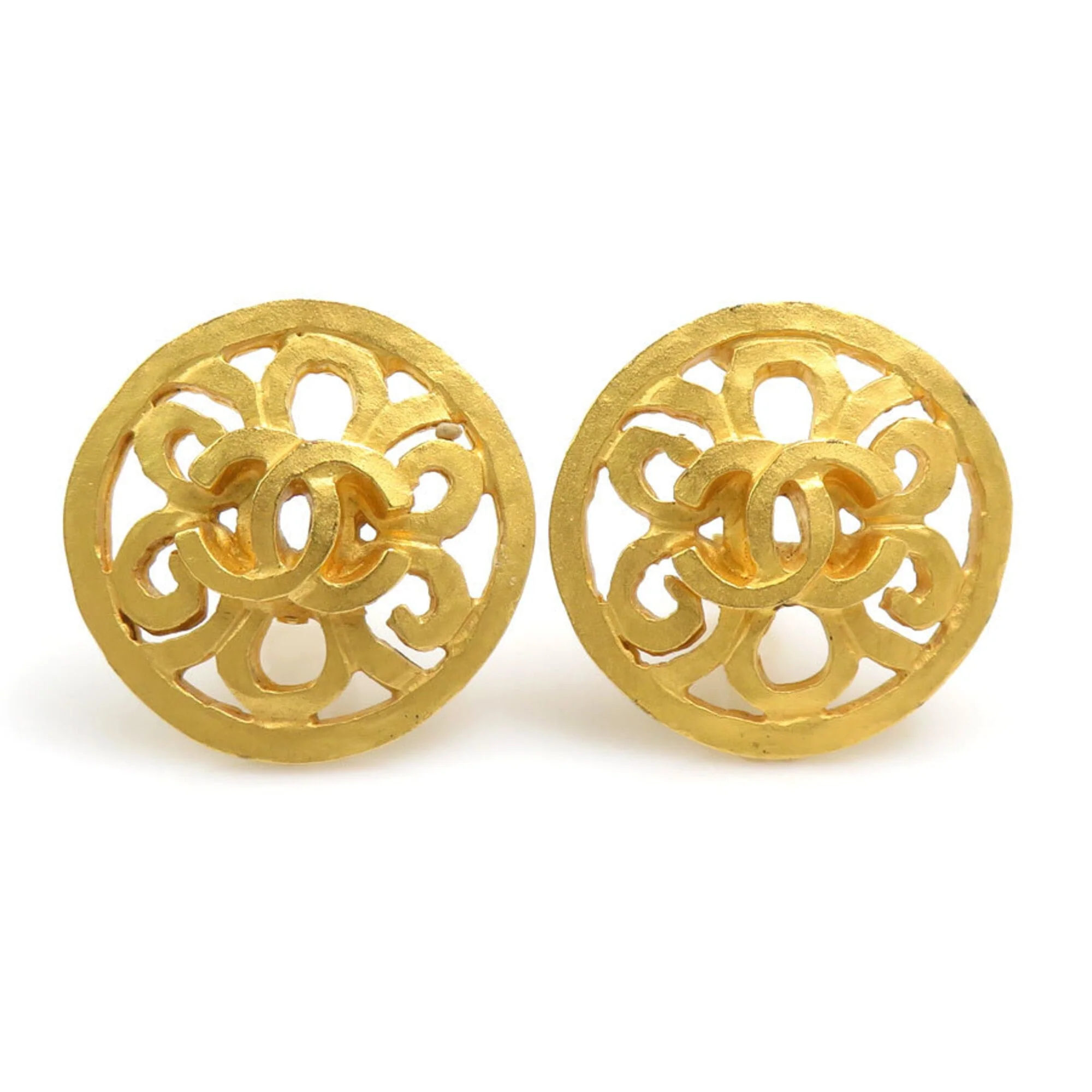 Vintage Earrings Gold-Tone Metal