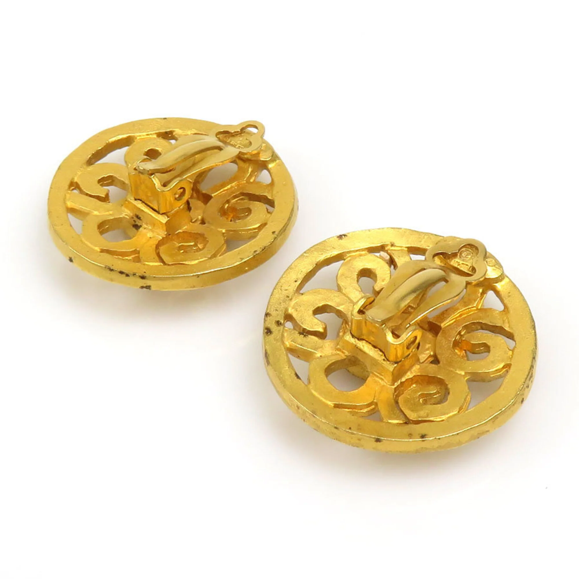 Vintage Earrings Gold-Tone Metal - Image 6