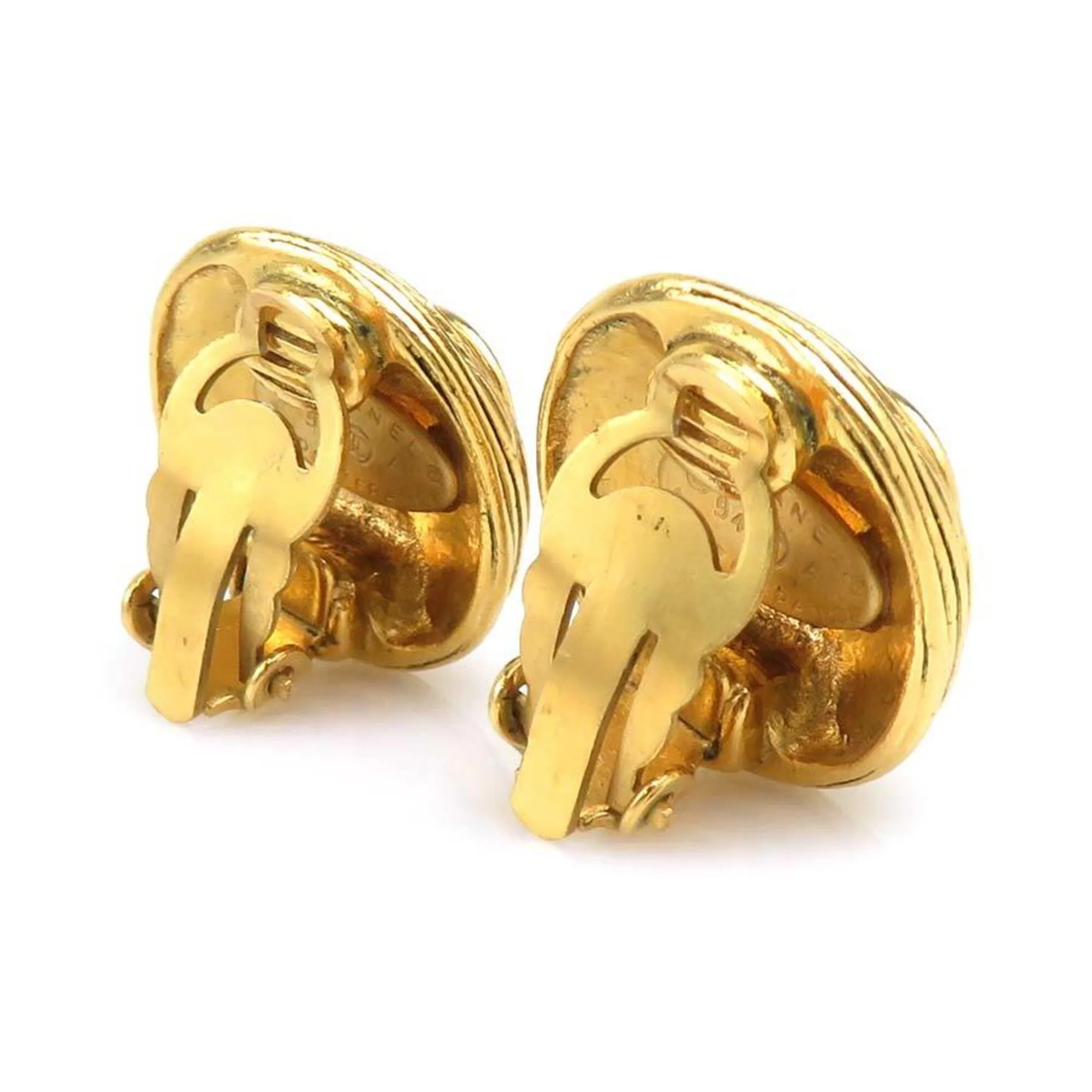 Vintage Earrings Gold-Tone Metal - Image 3