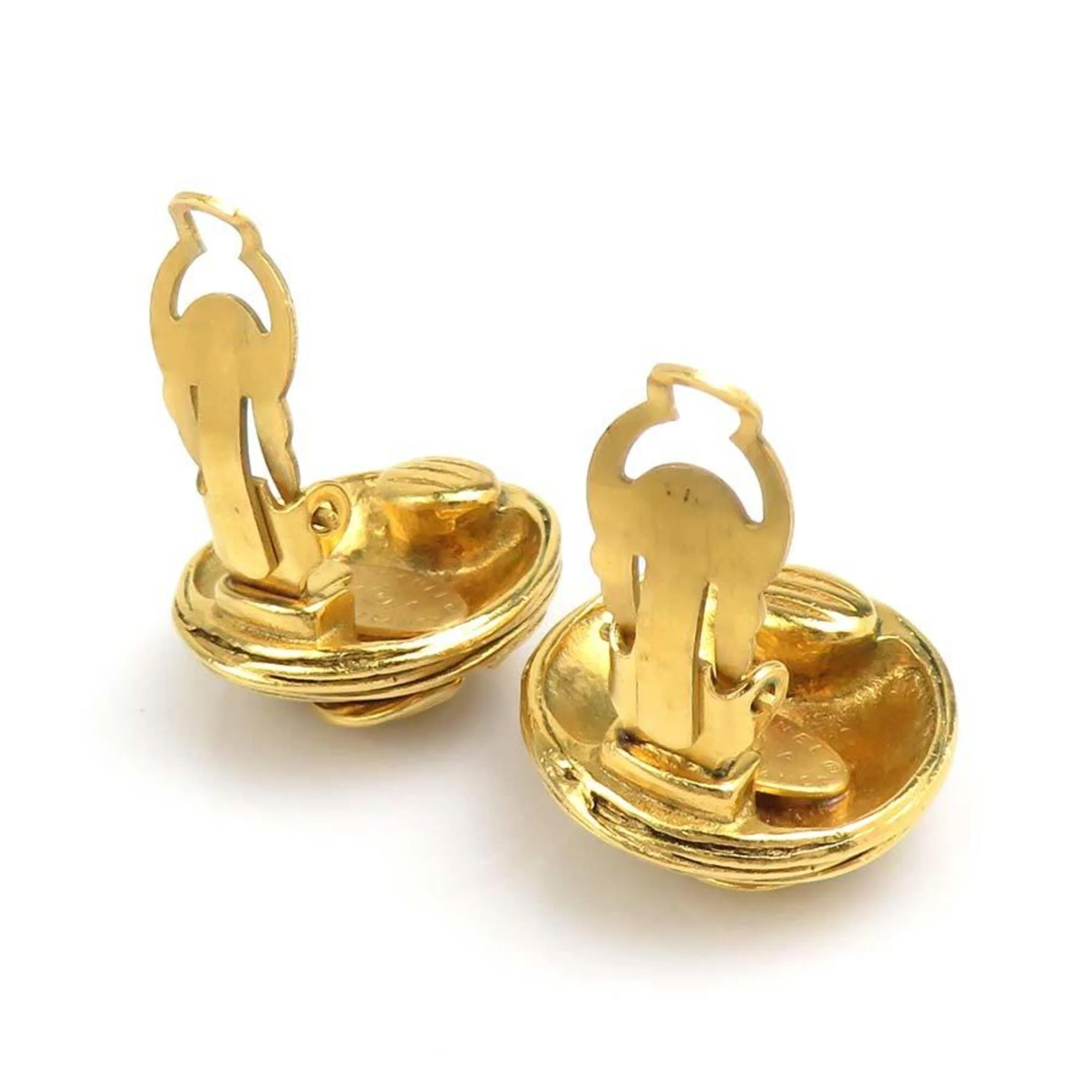 Vintage Earrings Gold-Tone Metal - Image 4