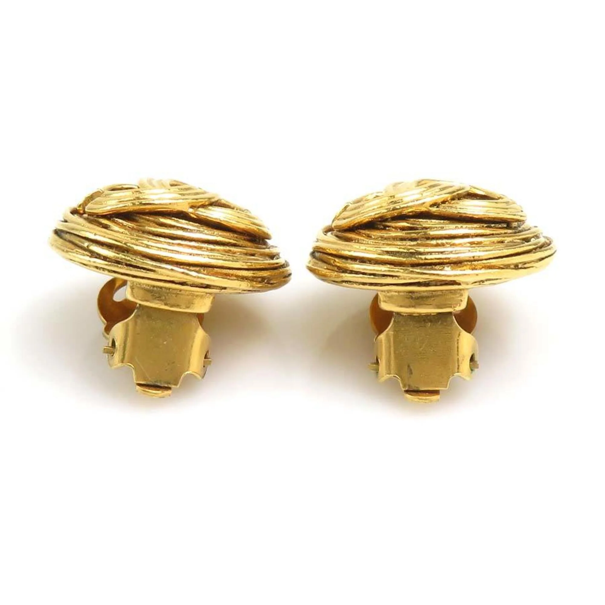 Vintage Earrings Gold-Tone Metal - Image 7