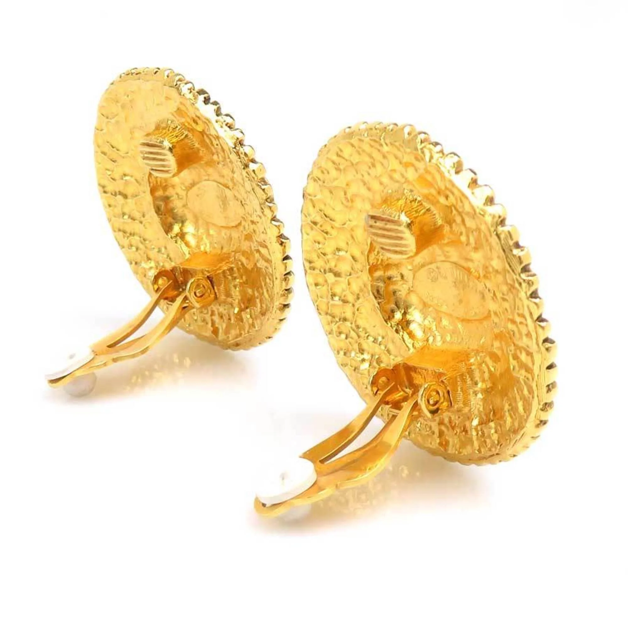 Vintage Earrings Gold-Tone Metal - Image 3