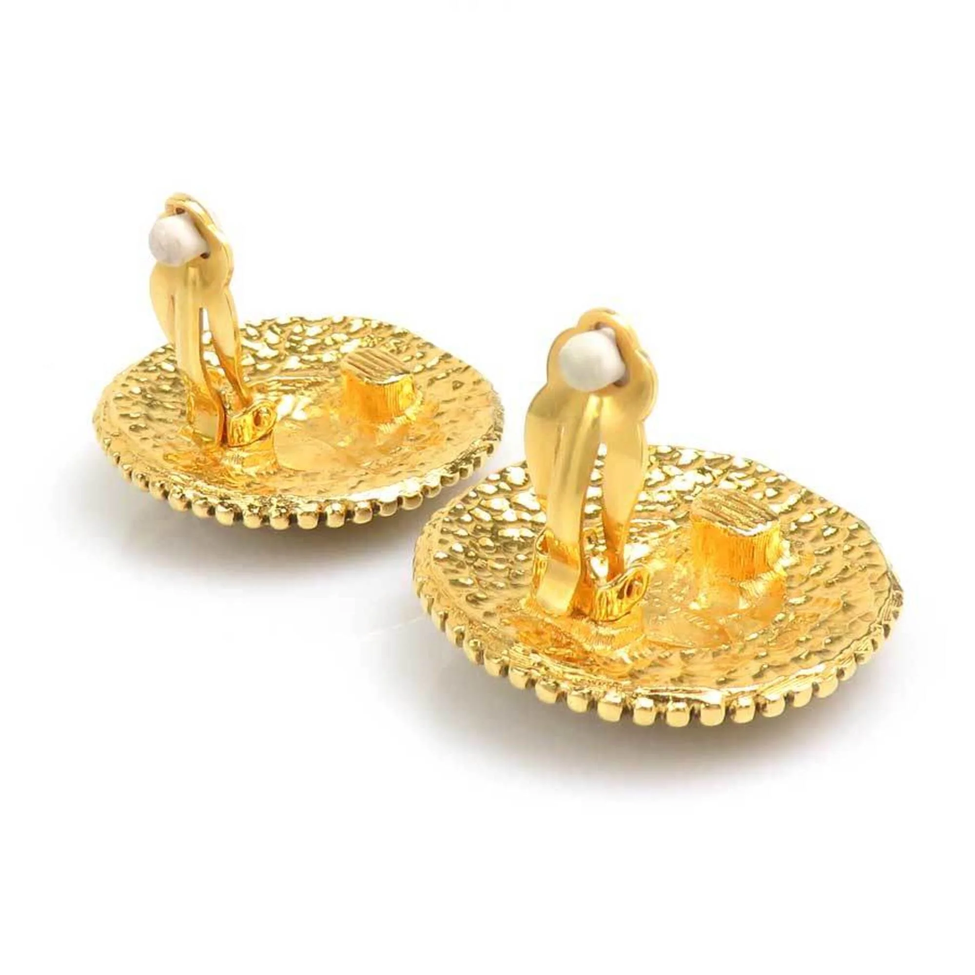 Vintage Earrings Gold-Tone Metal - Image 4