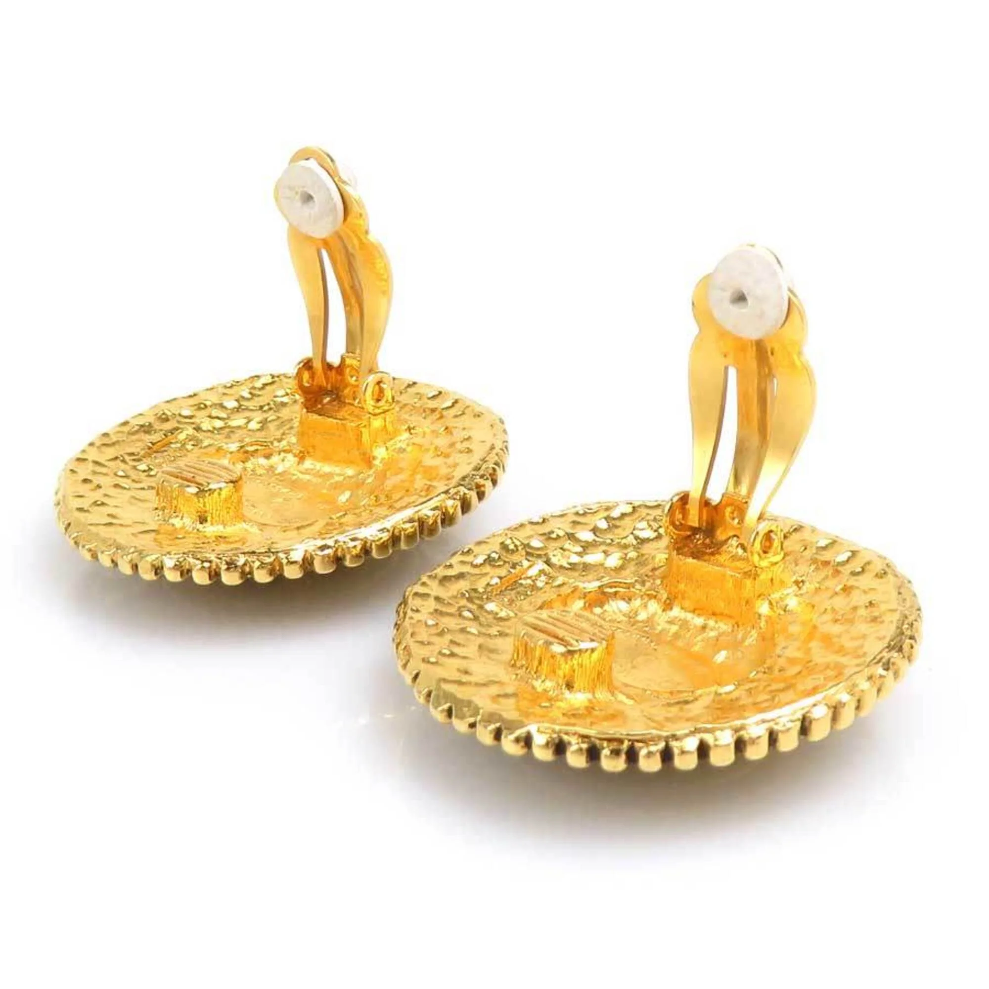 Vintage Earrings Gold-Tone Metal - Image 5