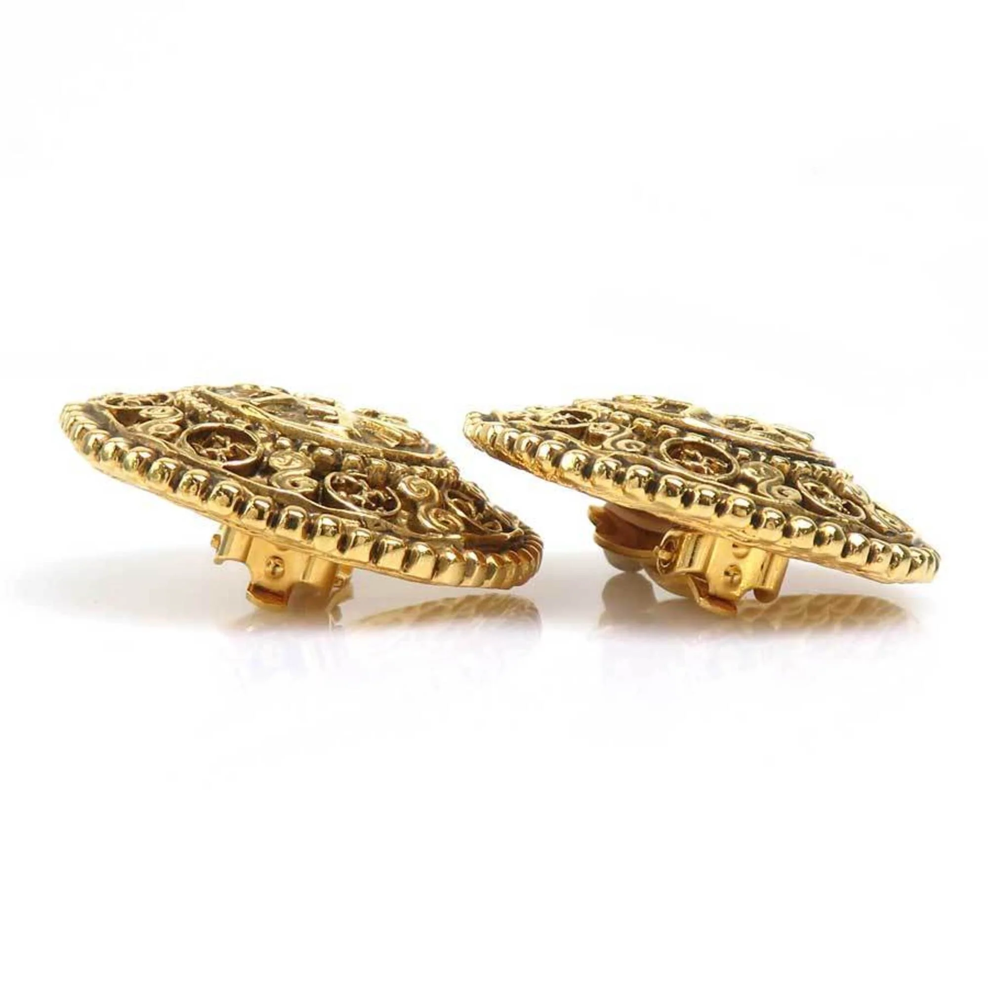 Vintage Earrings Gold-Tone Metal - Image 7