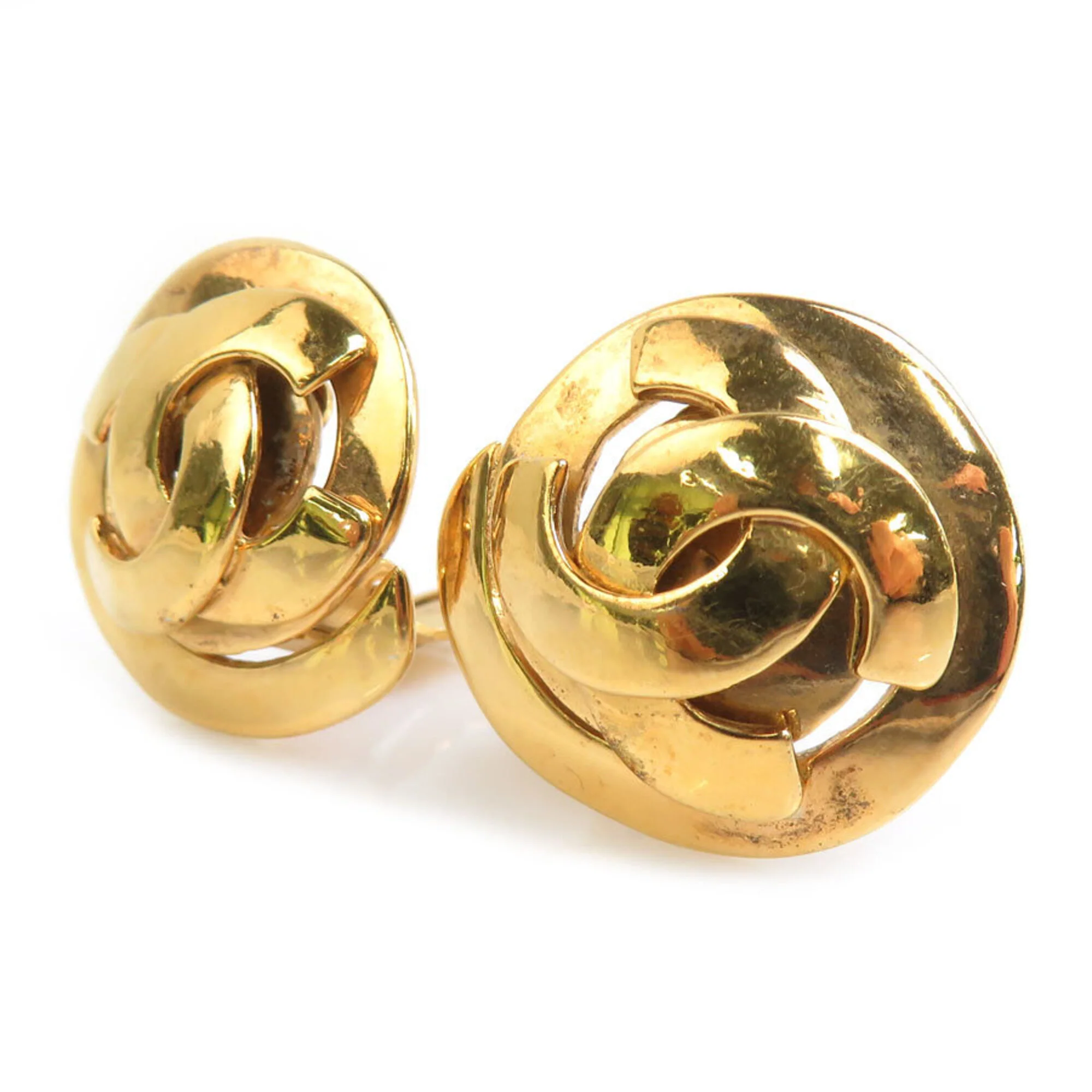 Vintage Earrings Gold-Tone Metal - Image 2
