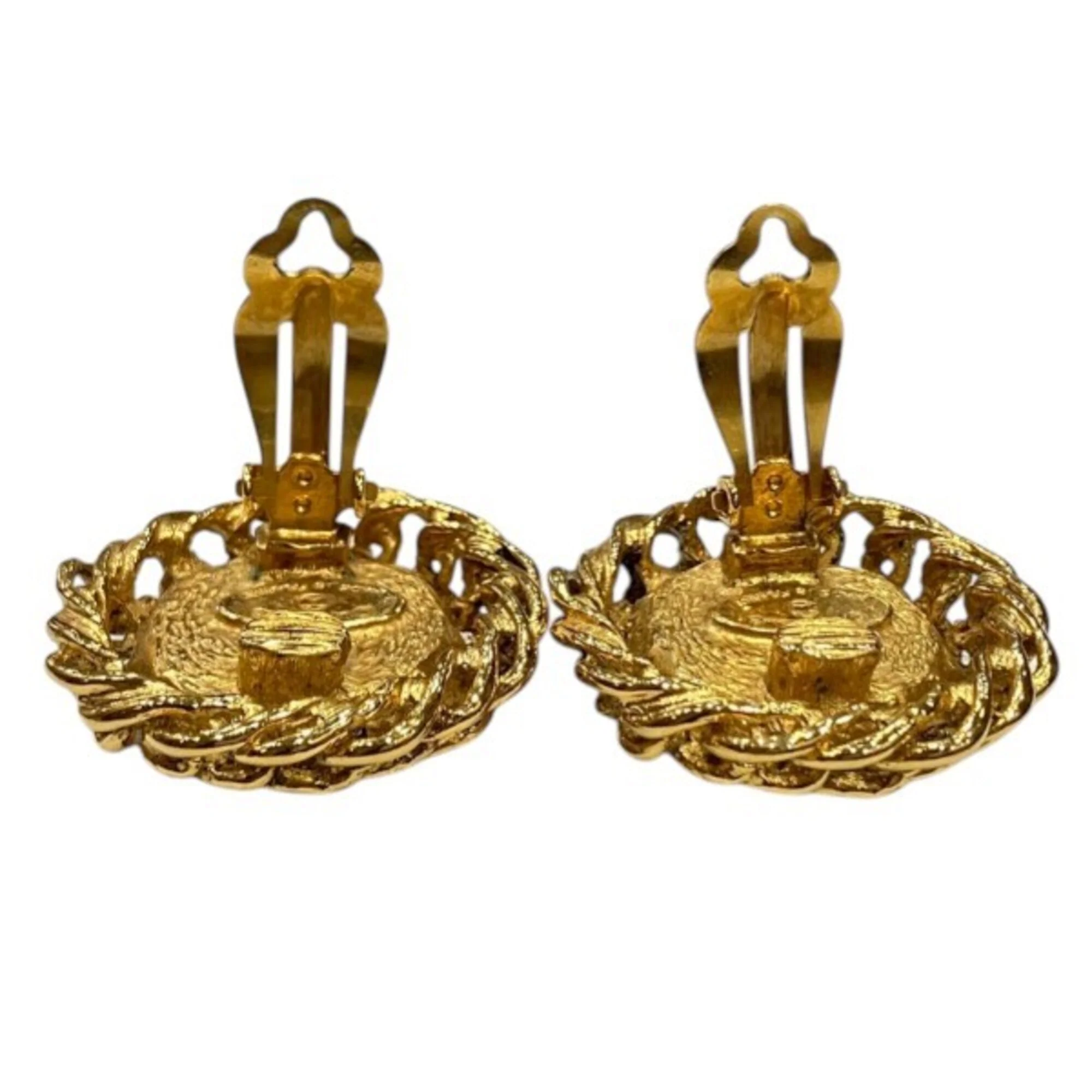 Vintage Earrings Pearl Gold-Tone Metal - Image 4