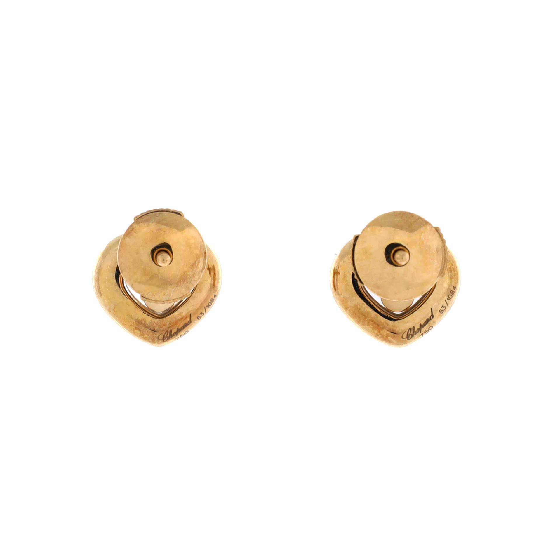 Happy Diamonds Heart Earrings 18K Yellow Gold with Diamonds and 1 Floating Diamond Small - Image 2