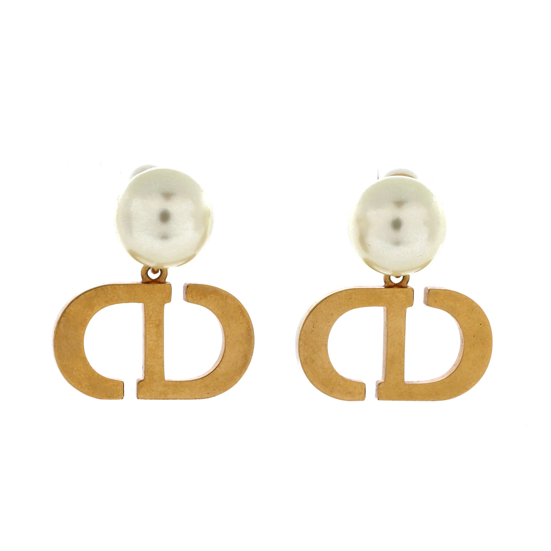 CD Tribales Drop Stud Earrings Metal with Faux Pearls - Image 3